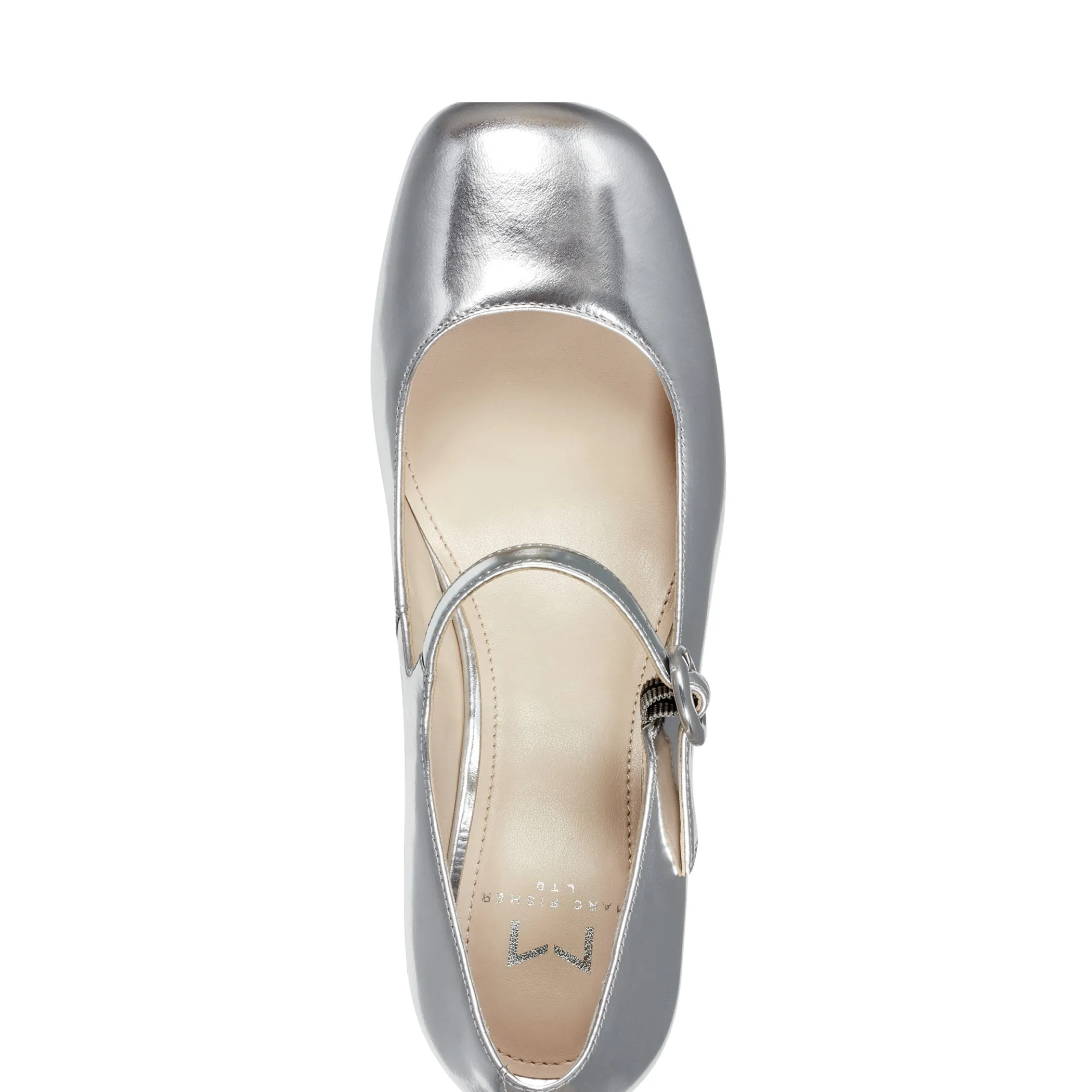 Clearance Marc Fisher Nessily Block Heel Mary Jane Silver