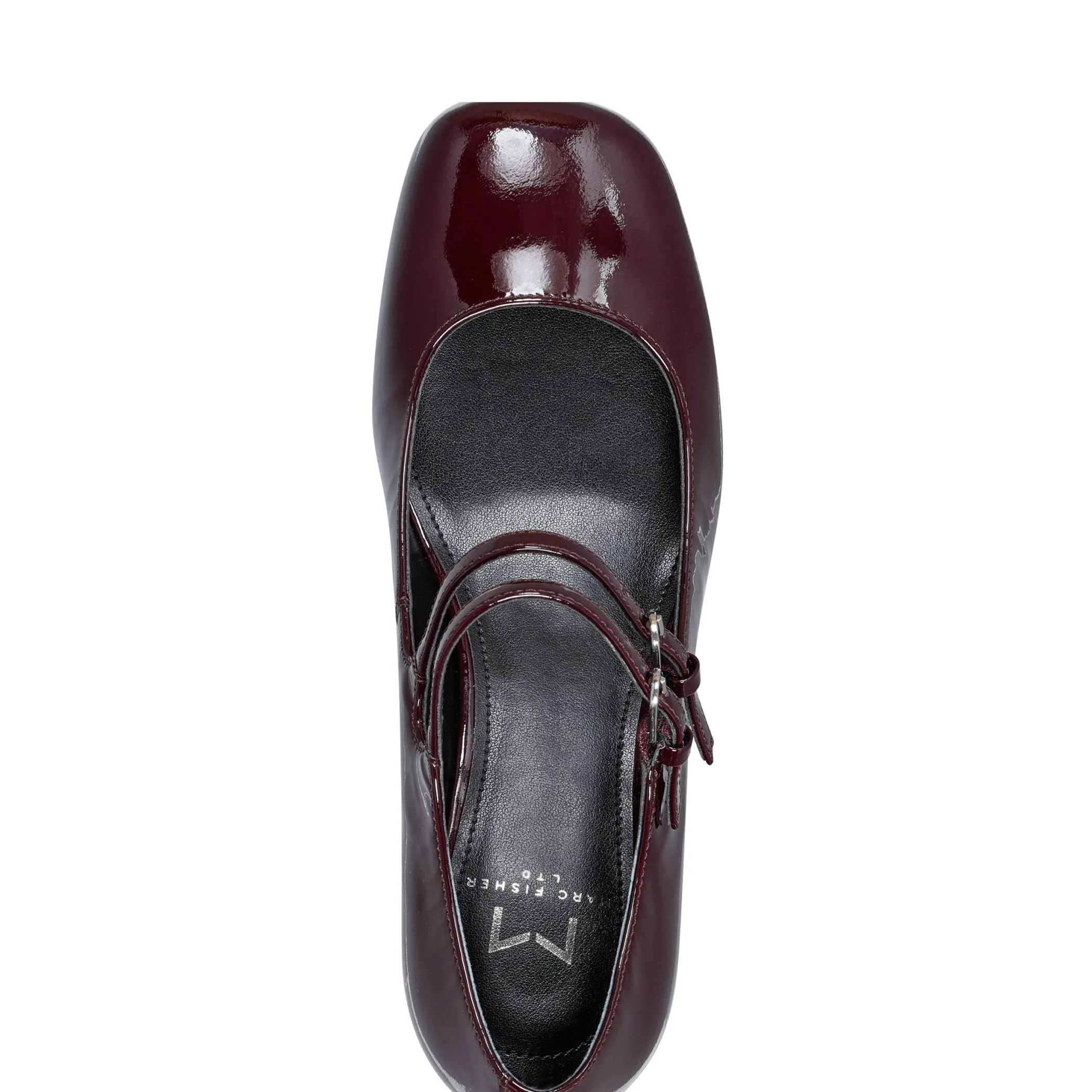 Shop Marc Fisher Nillie Block Heel Mary Jane Burgundy Patent