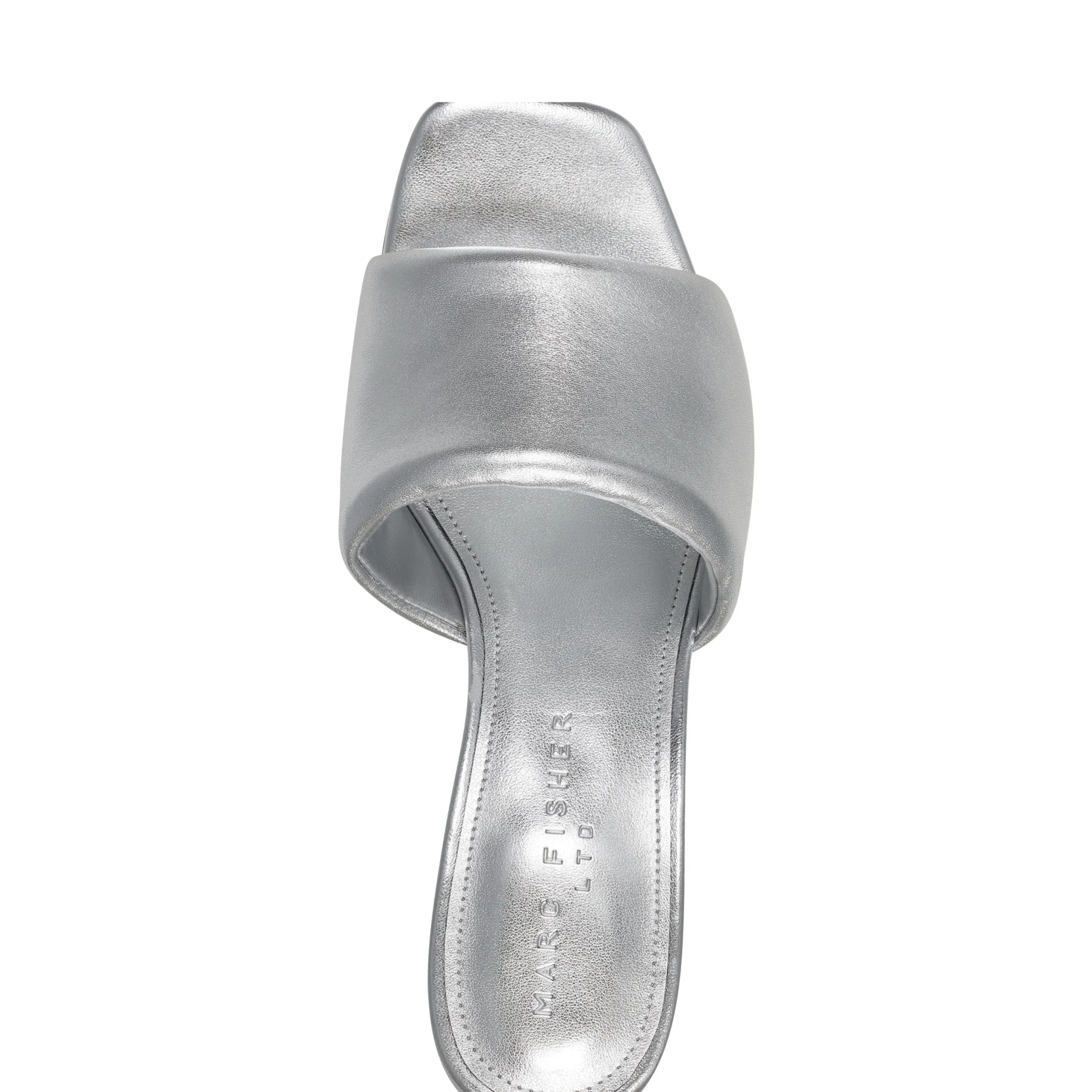 Flash Sale Marc Fisher Nombra Block Heel Slide Sandal Silver