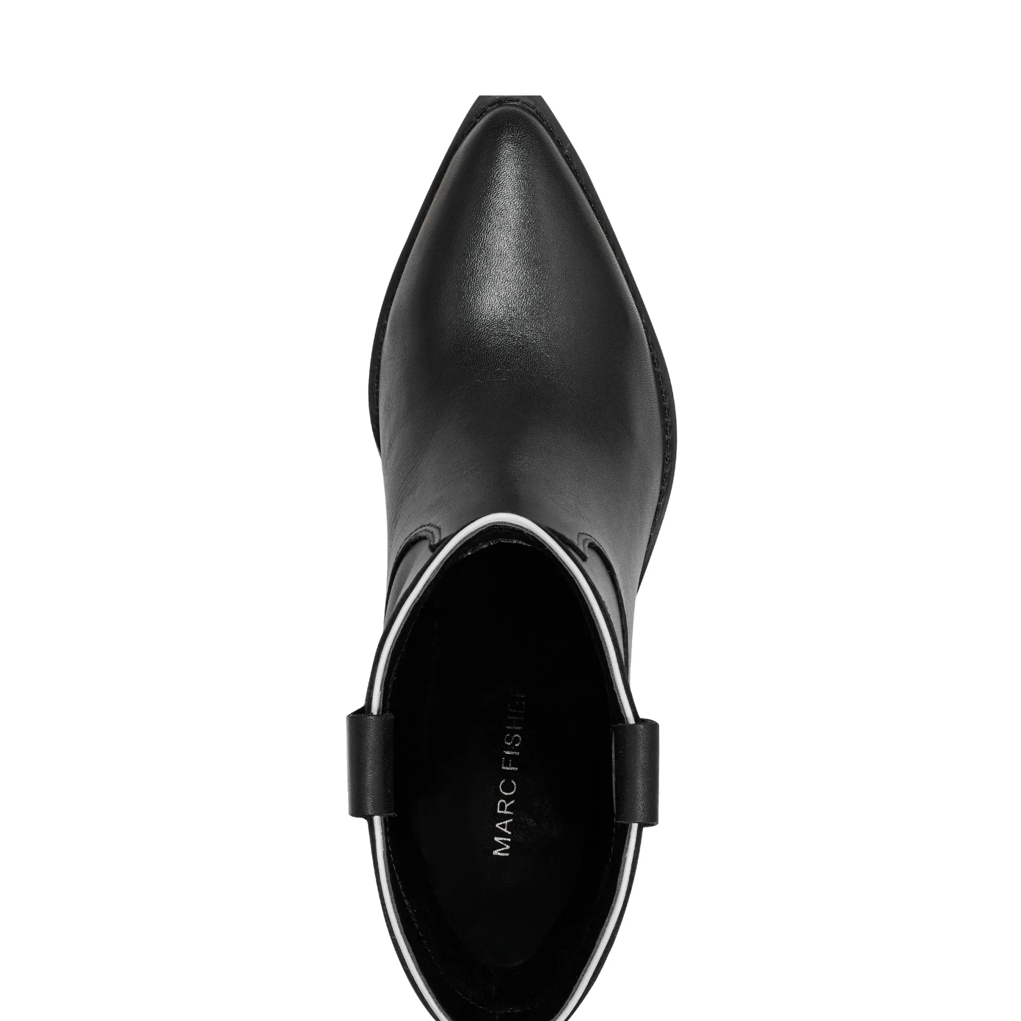 Clearance Marc Fisher Nonie Western Ankle Bootie Black Leather