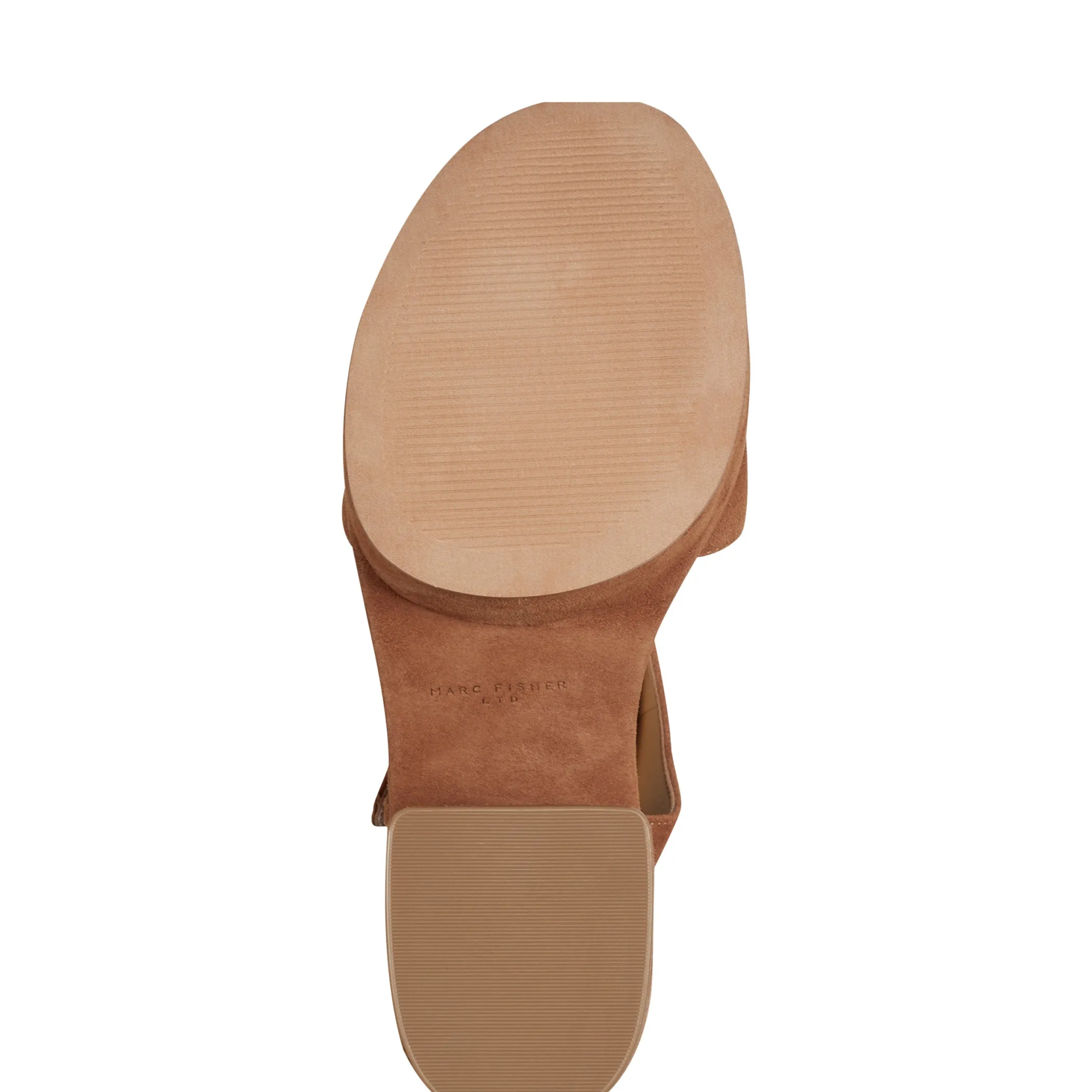 New Marc Fisher Normi Platform Sandal Cognac Suede