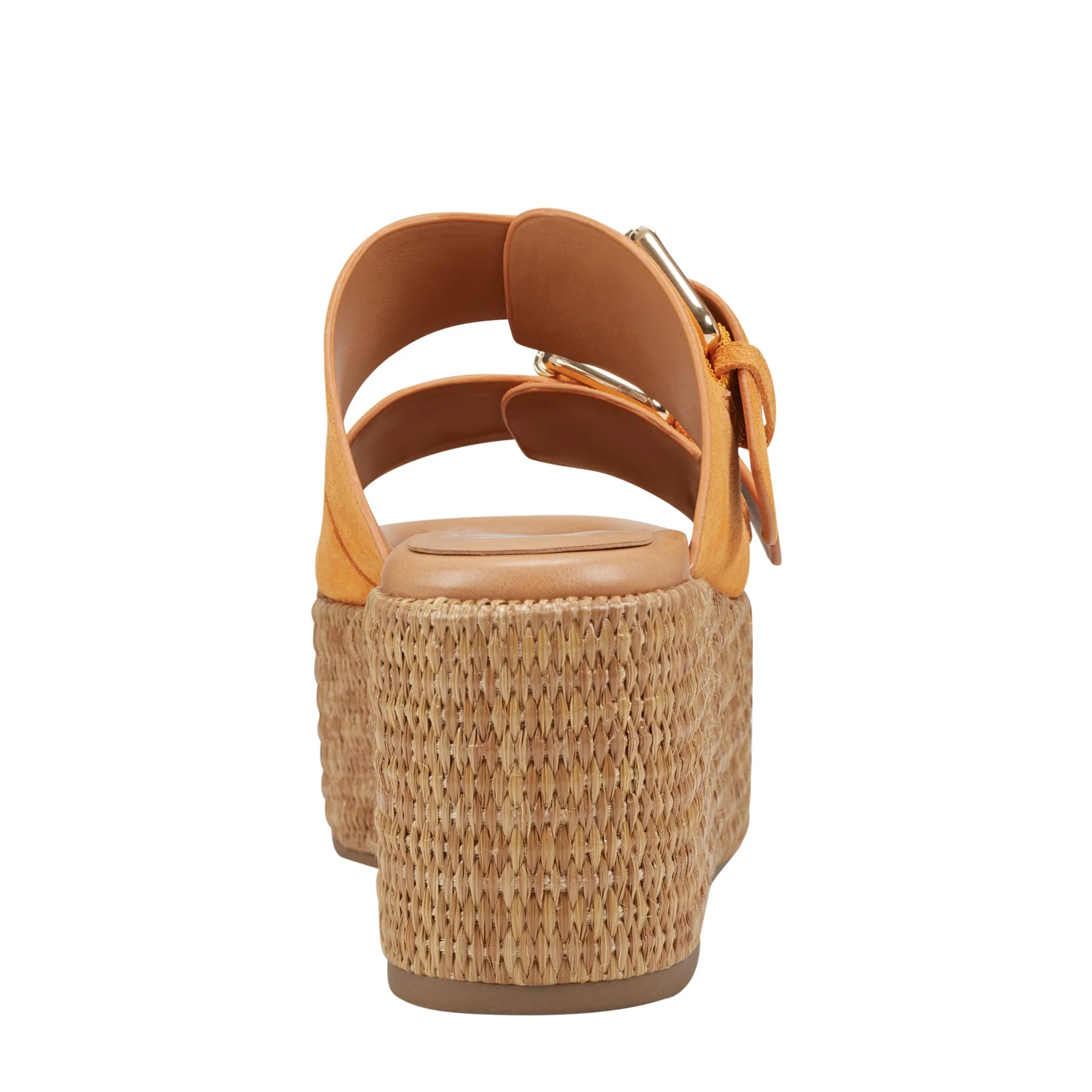 Cheap Marc Fisher Palery Platform Buckle Slide Sandal Orange Suede