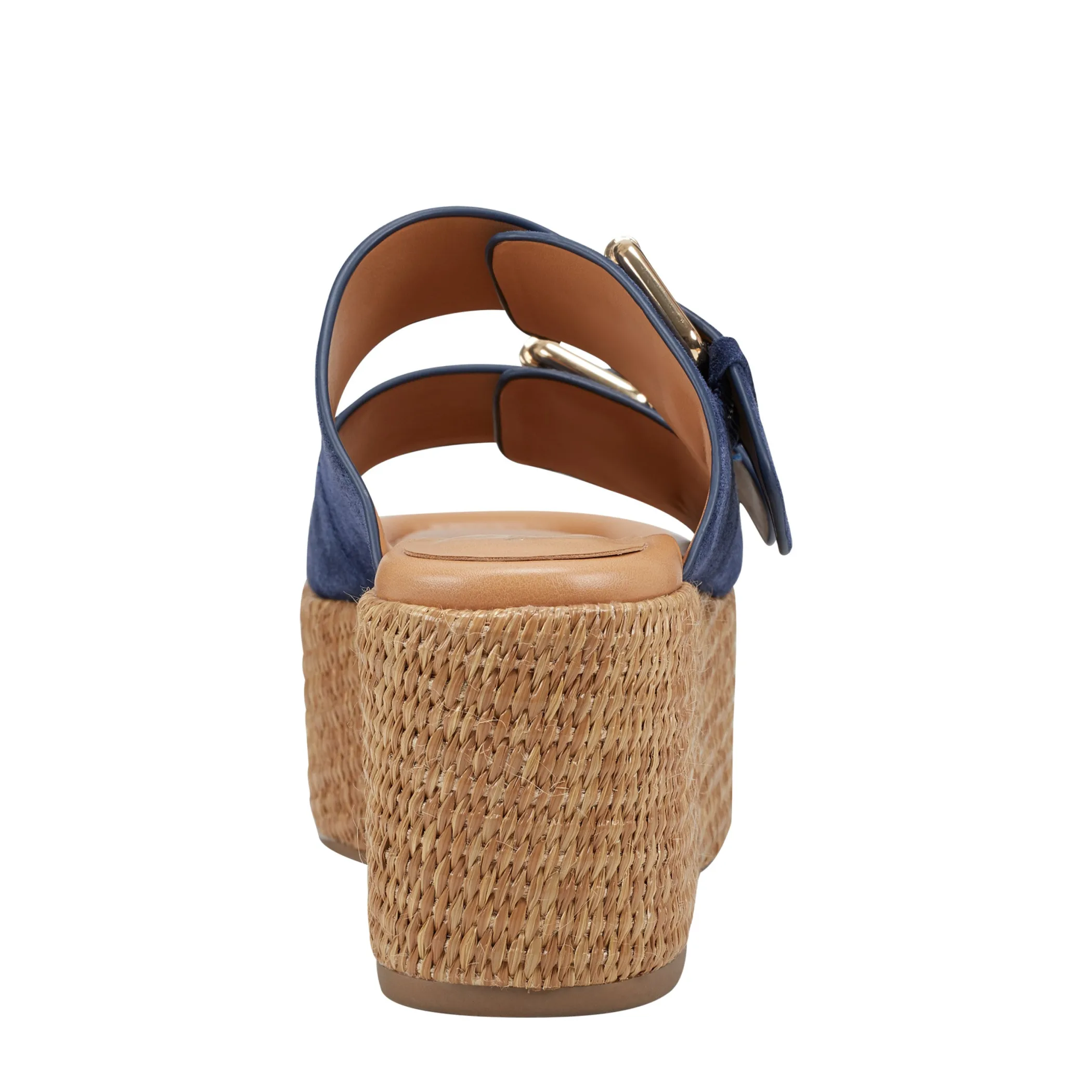 Best Marc Fisher Palery Platform Buckle Slide Sandal Navy Suede