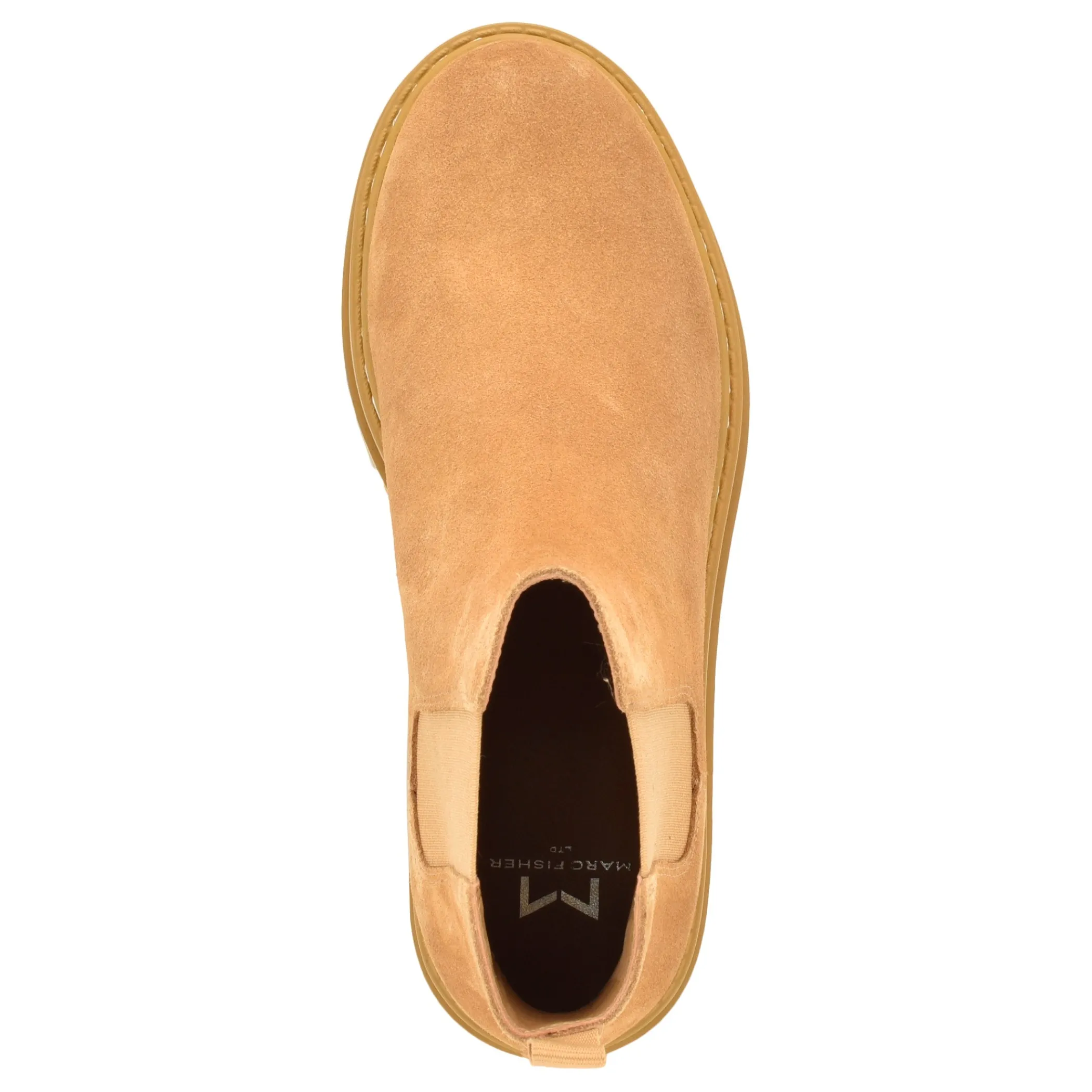 Best Marc Fisher Pirro Chelsea Lugsole Ankle Bootie Medium Natural Suede