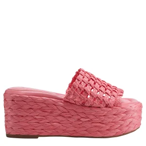 Outlet Marc Fisher Priya Espadrille Platform Slide Sandal Coral