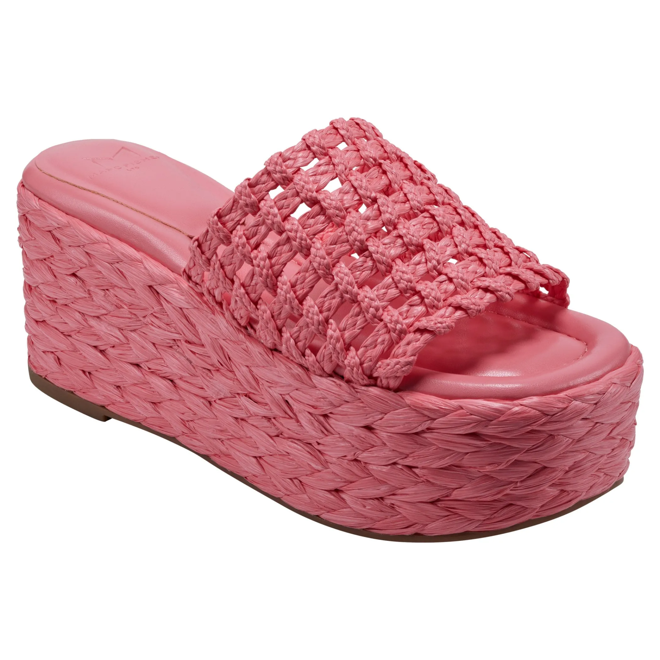 Outlet Marc Fisher Priya Espadrille Platform Slide Sandal Coral