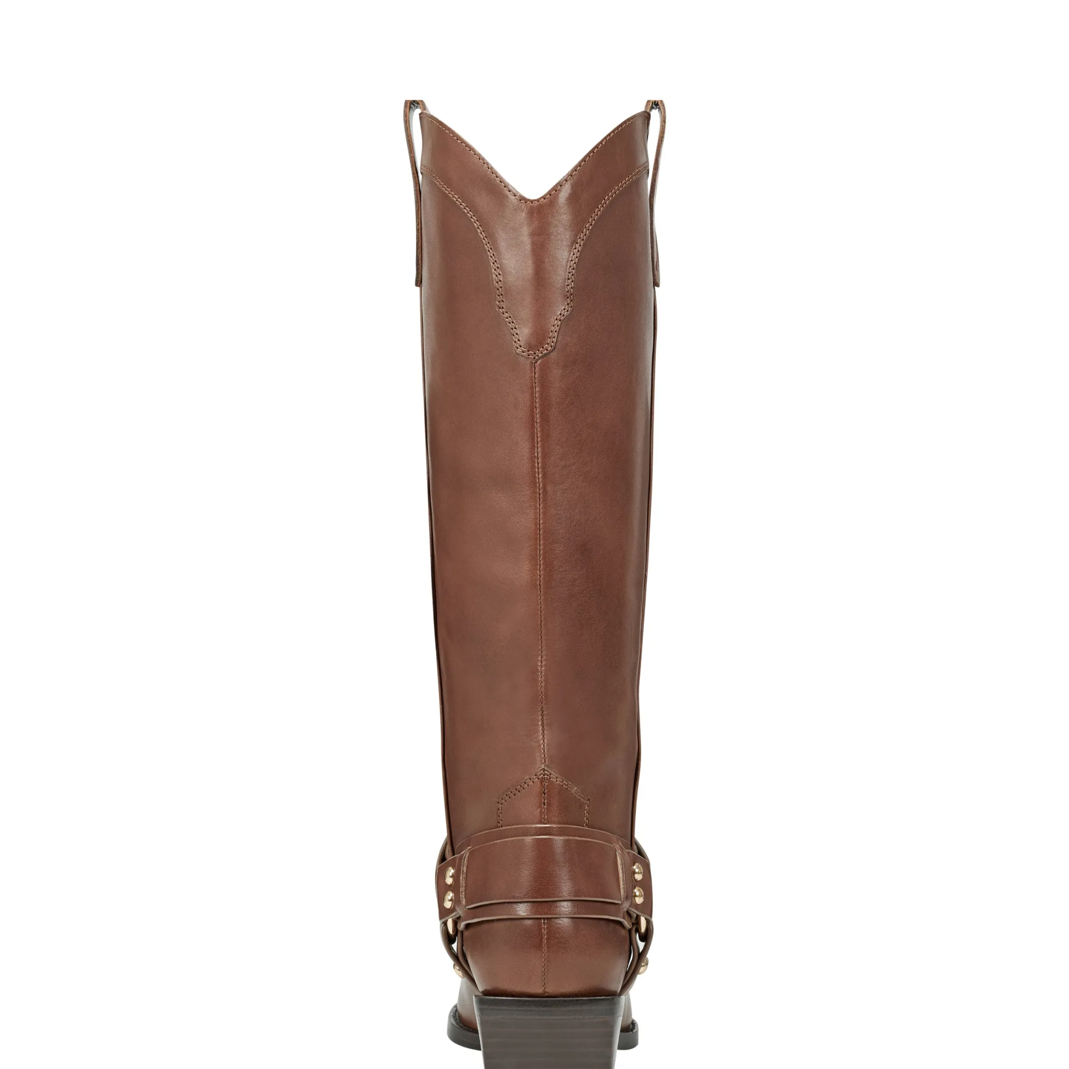 Fashion Marc Fisher Rally Western Harness Boot Brown Leather