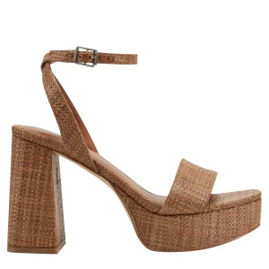 New Marc Fisher Sadel Platform Sandal Cognac