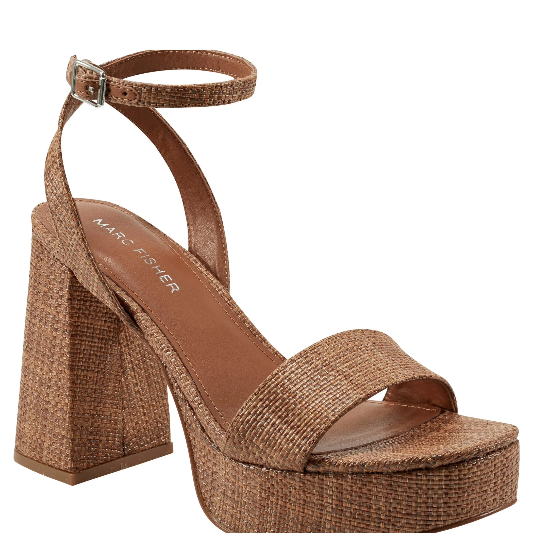 New Marc Fisher Sadel Platform Sandal Cognac