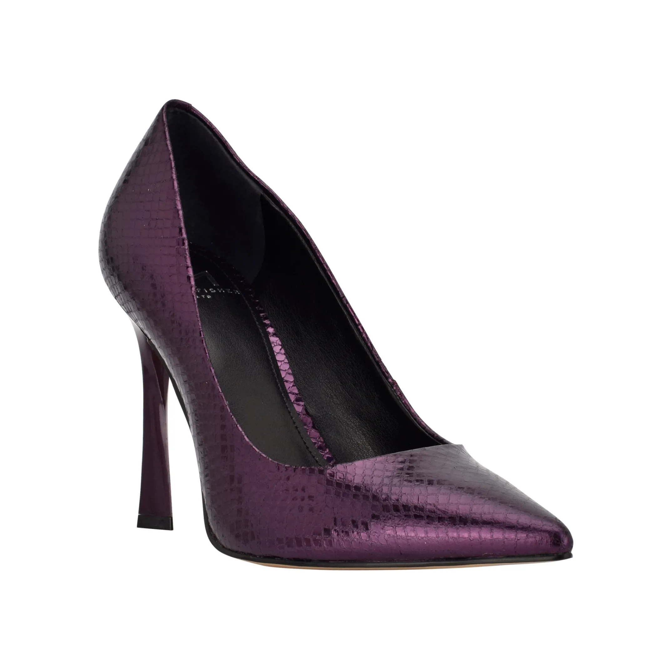 Store Marc Fisher Sassie Heeled Pump Purple Snake Suede