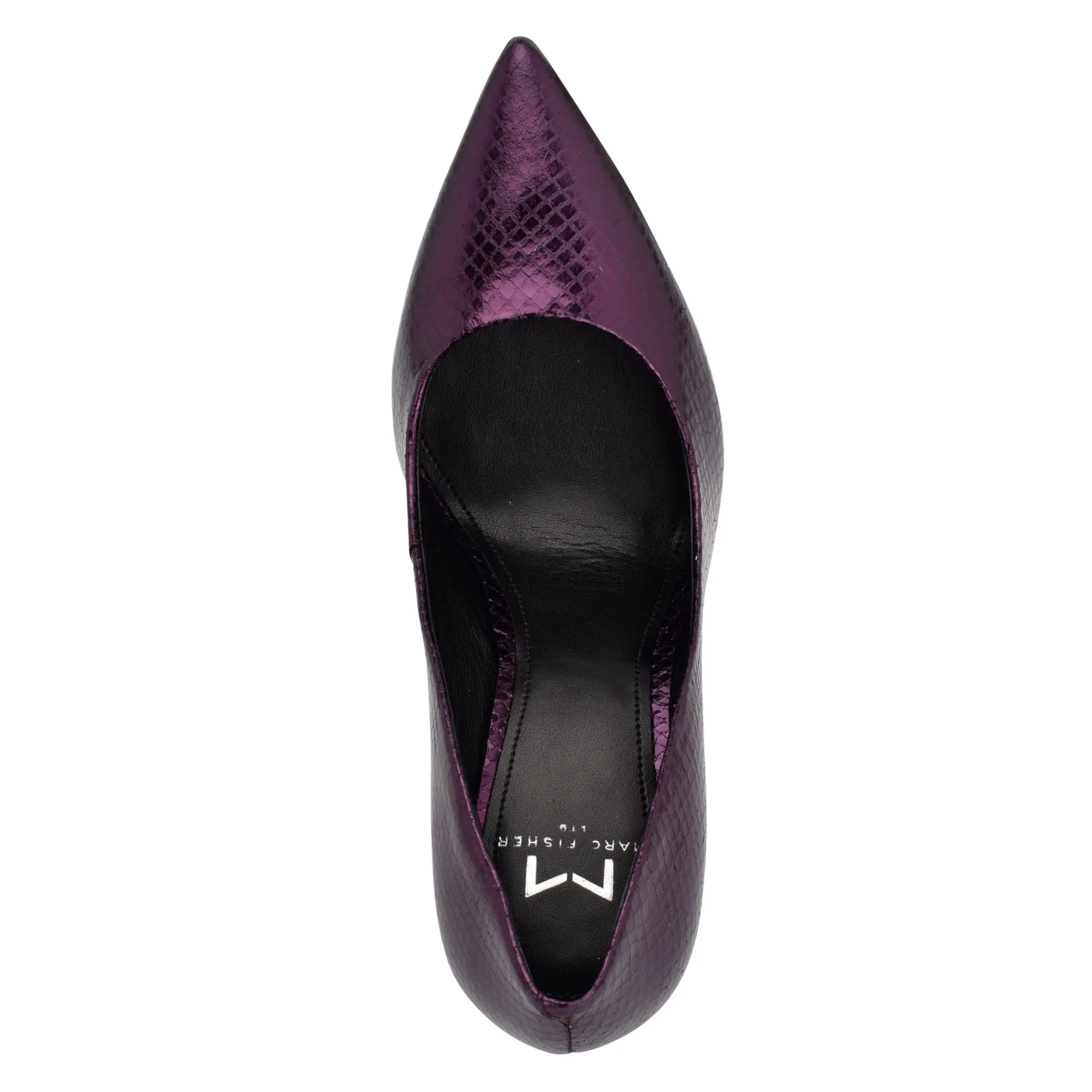 Store Marc Fisher Sassie Heeled Pump Purple Snake Suede