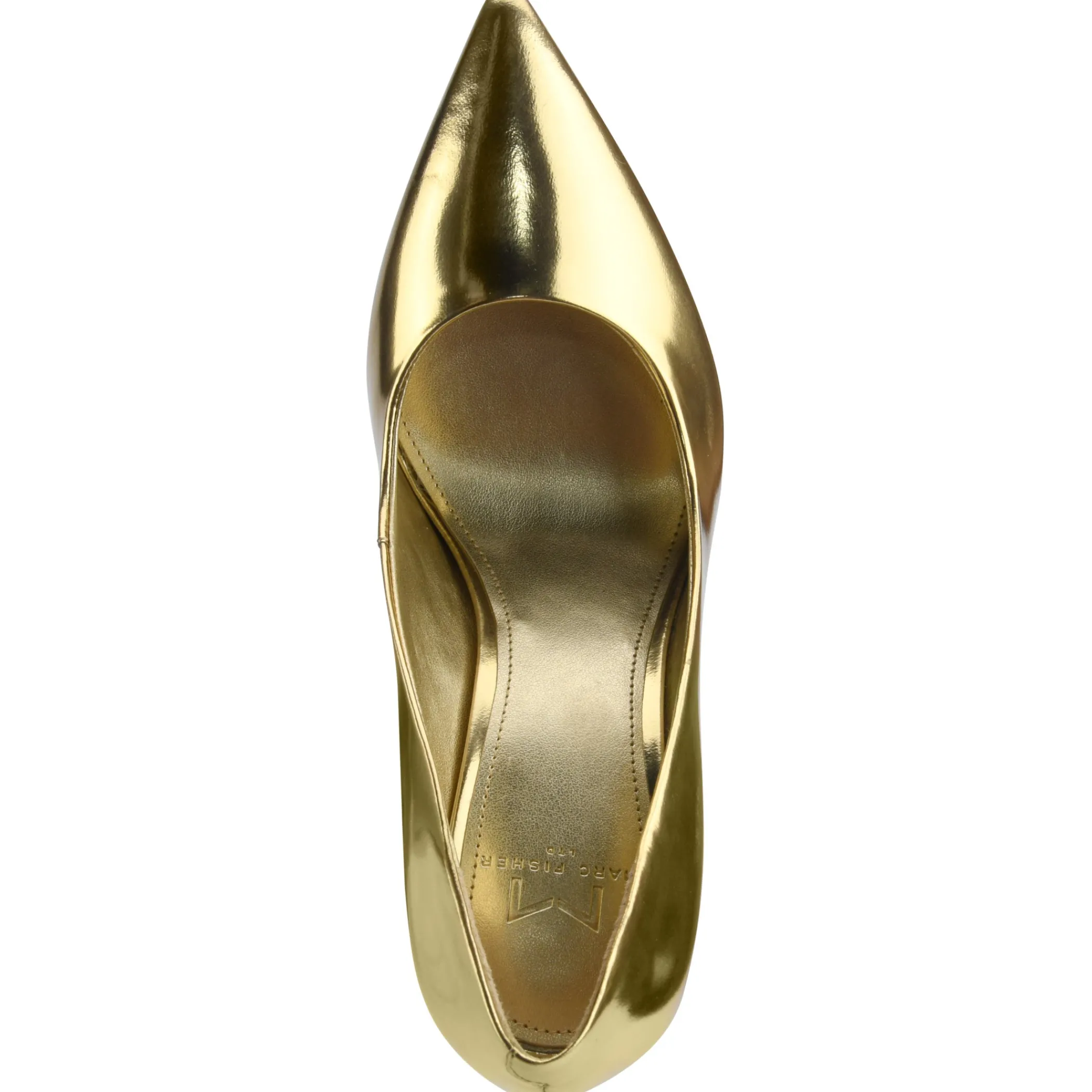 Clearance Marc Fisher Sassie Heeled Pump Gold Leather