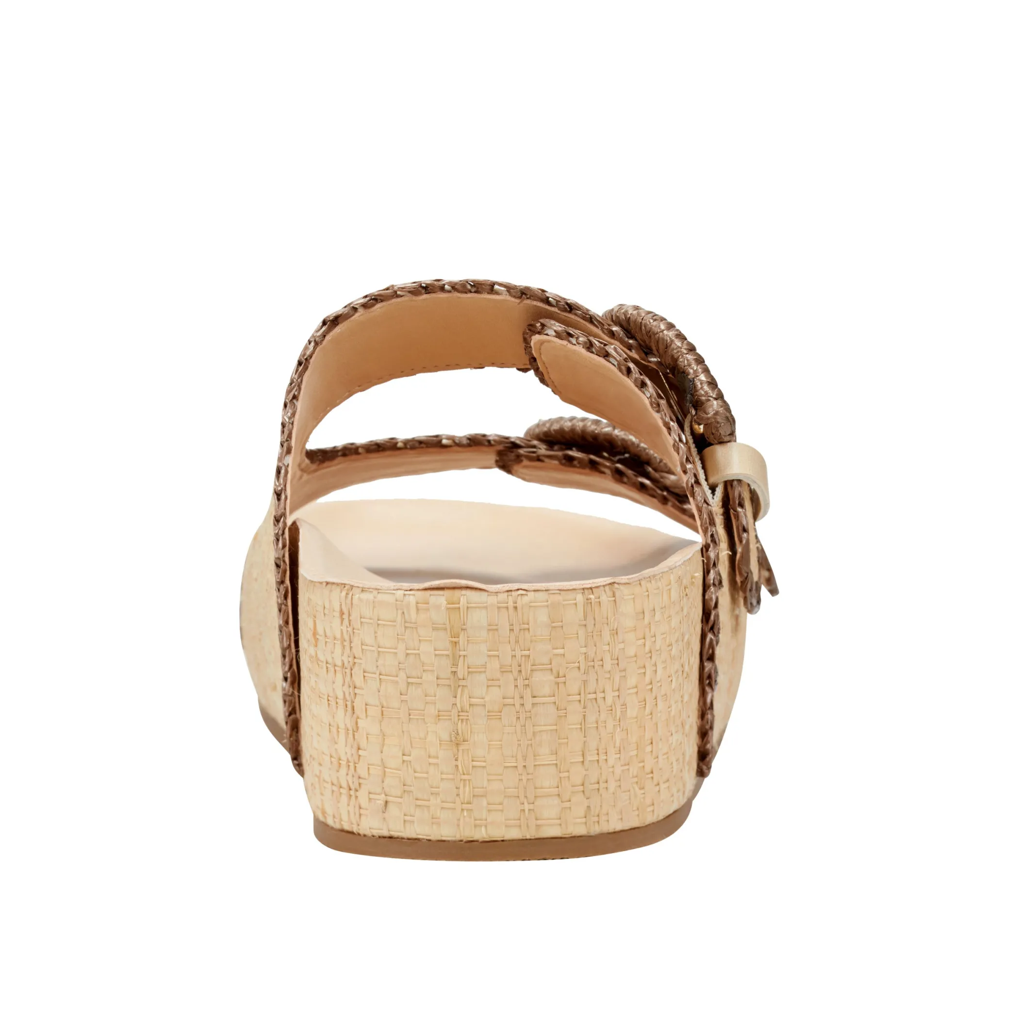 Clearance Marc Fisher Solea Buckle Footbed Sandal Light Natural Raffia