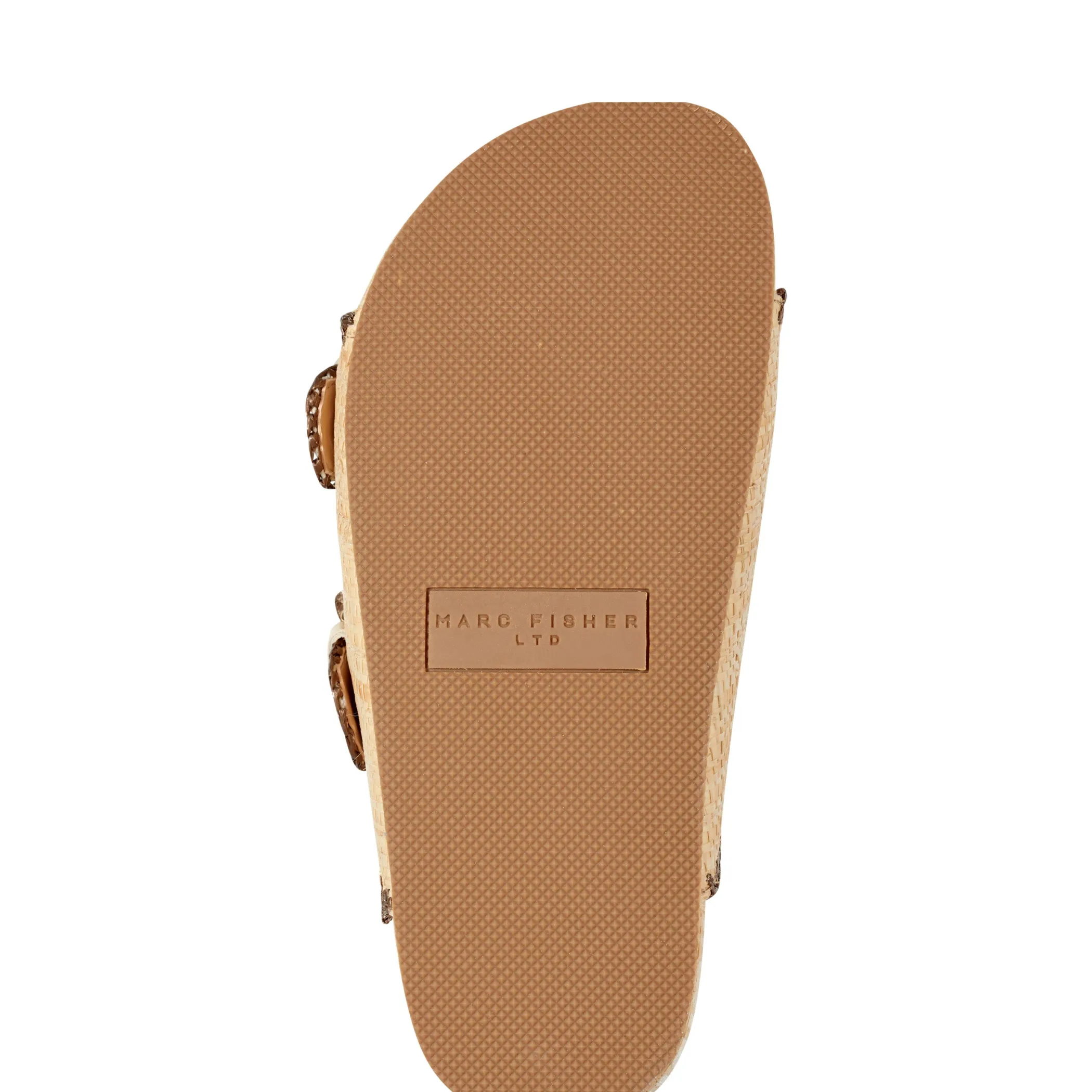 Clearance Marc Fisher Solea Buckle Footbed Sandal Light Natural Raffia