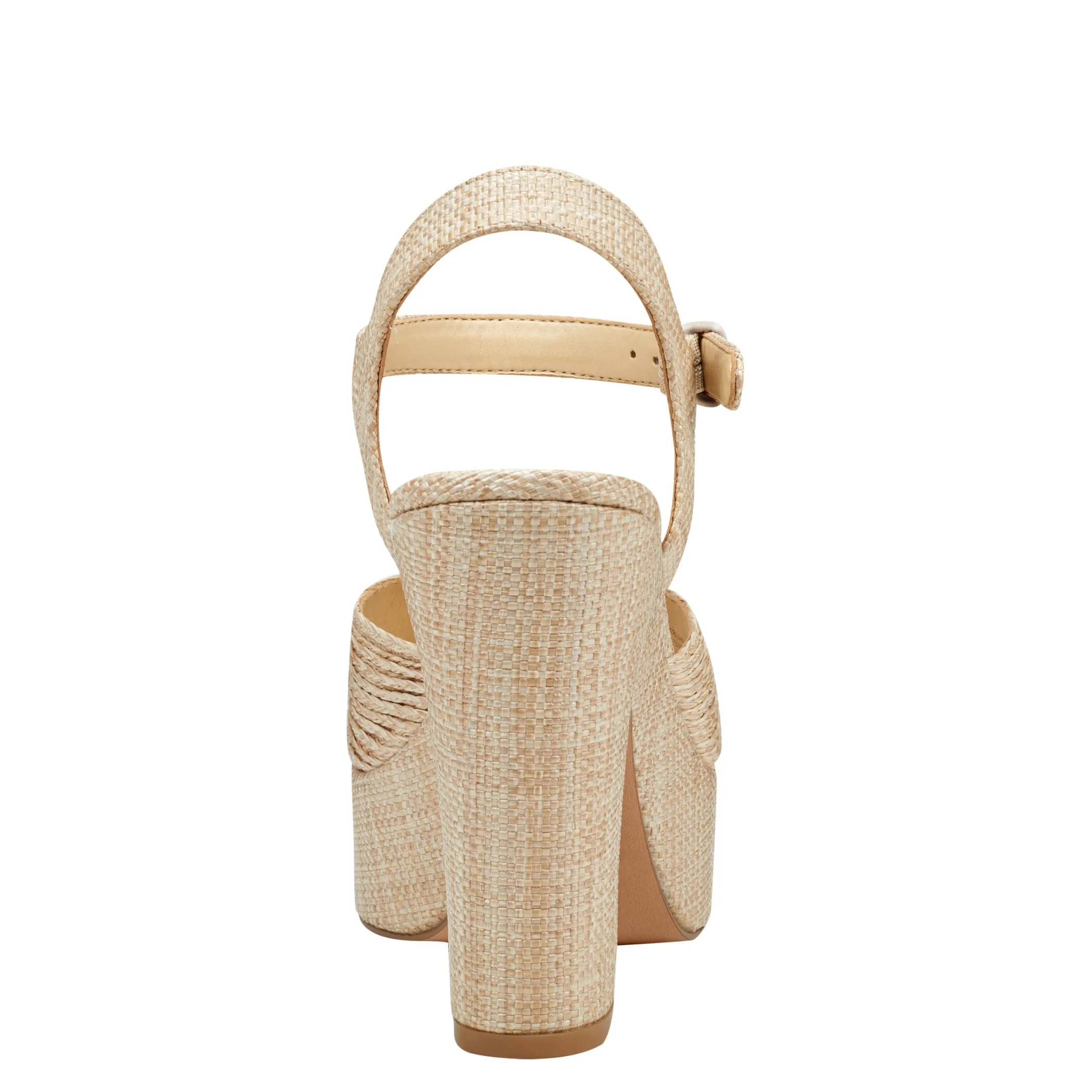 Clearance Marc Fisher Starla Block Heel Platform Sandal Natural Raffia