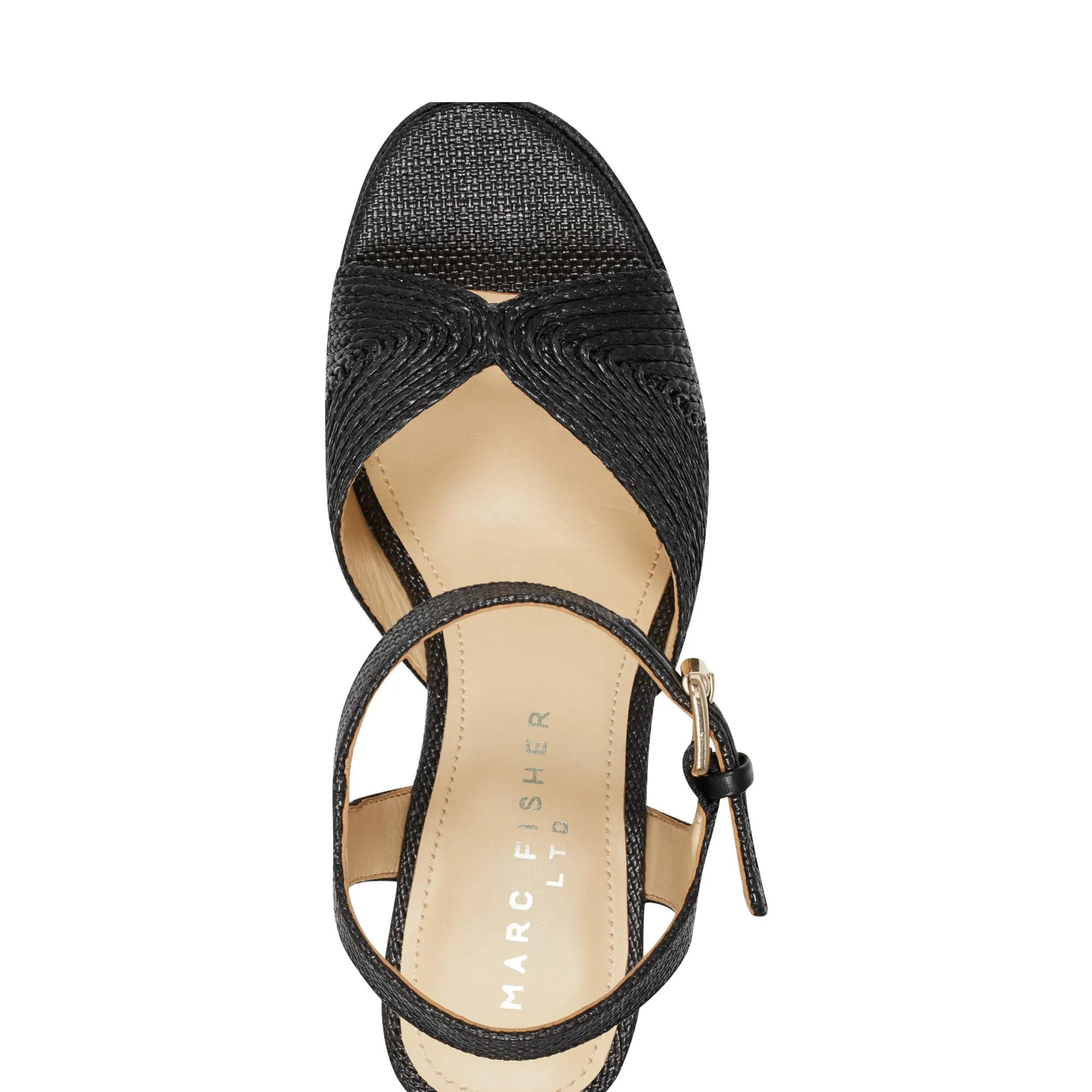 Sale Marc Fisher Starla Block Heel Platform Sandal Black