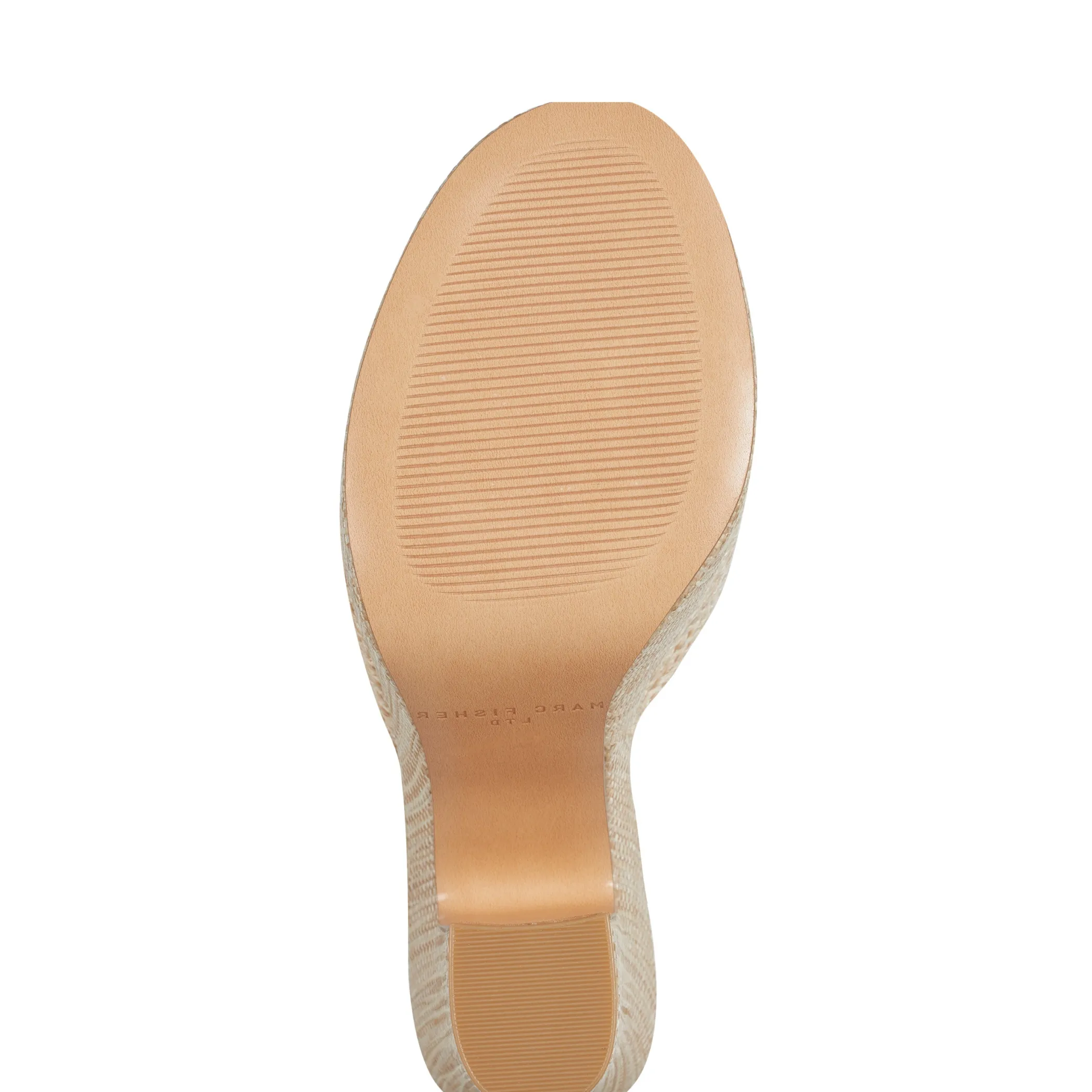 Clearance Marc Fisher Starla Block Heel Platform Sandal Natural Raffia