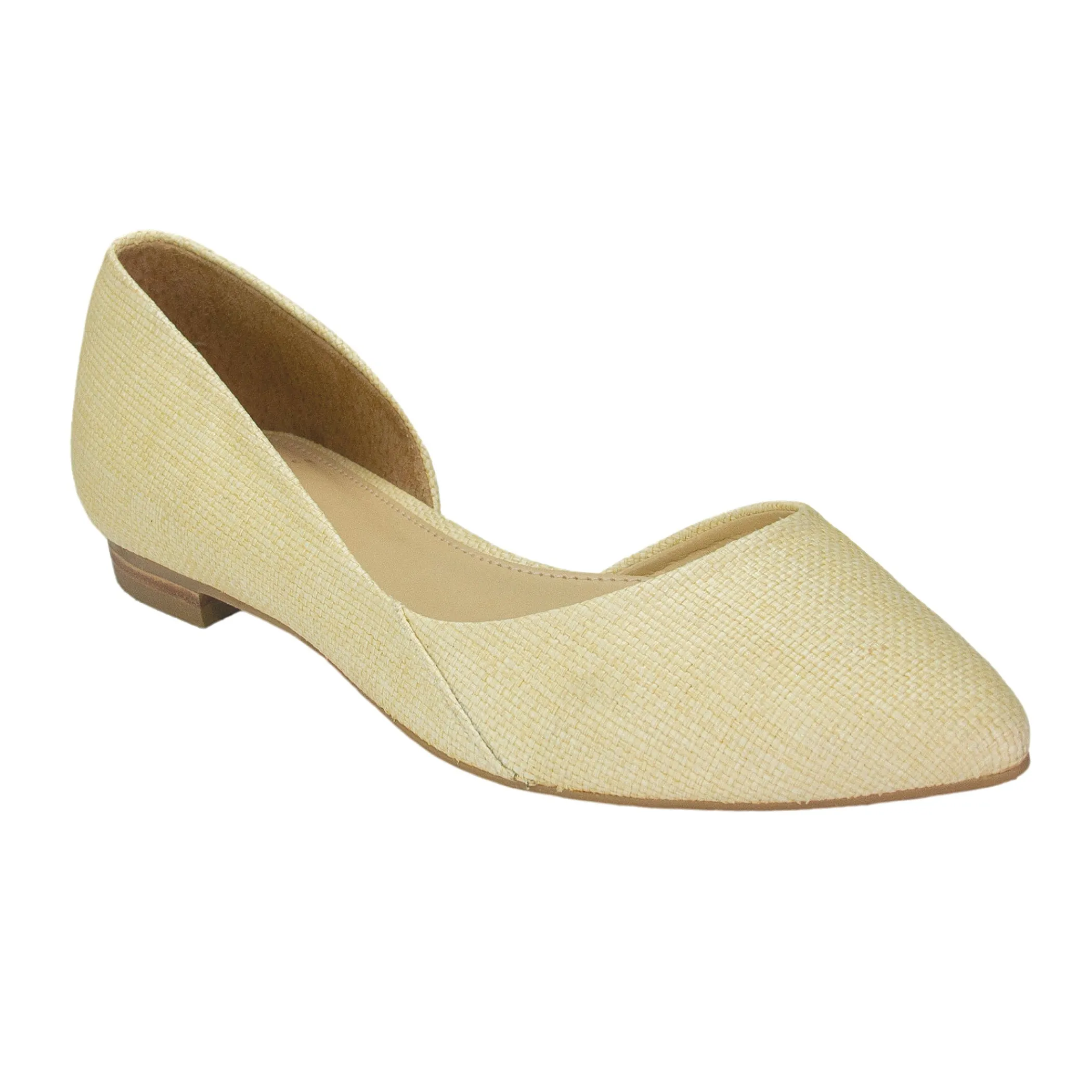 Sale Marc Fisher Sunny Woven D'Orsay Flat Beige