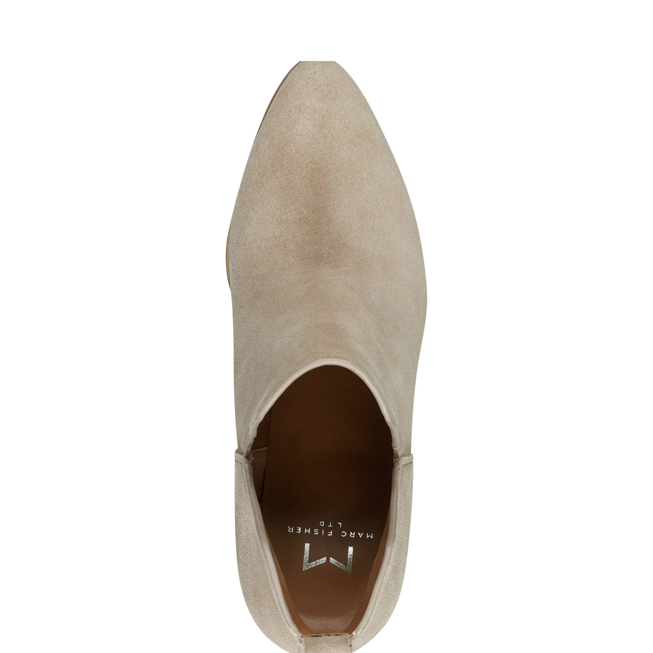Clearance Marc Fisher Tanilla Heeled Bootie Natural Suede