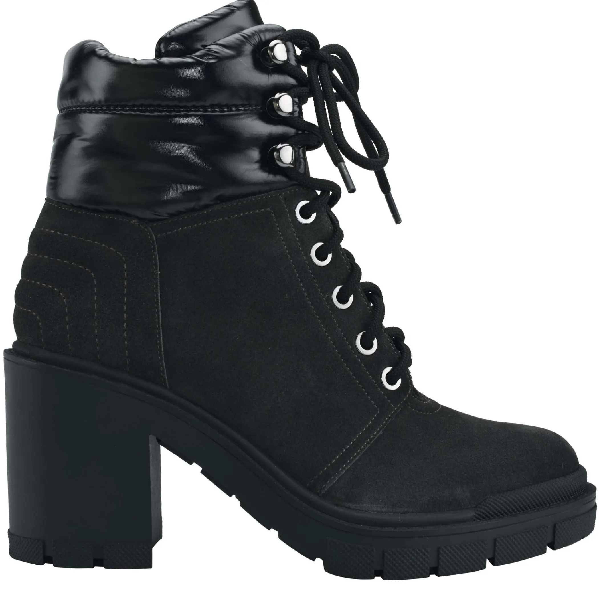 Hot Marc Fisher Velima Lace Up Lugsole Bootie Dark Grey Suede/Nylon
