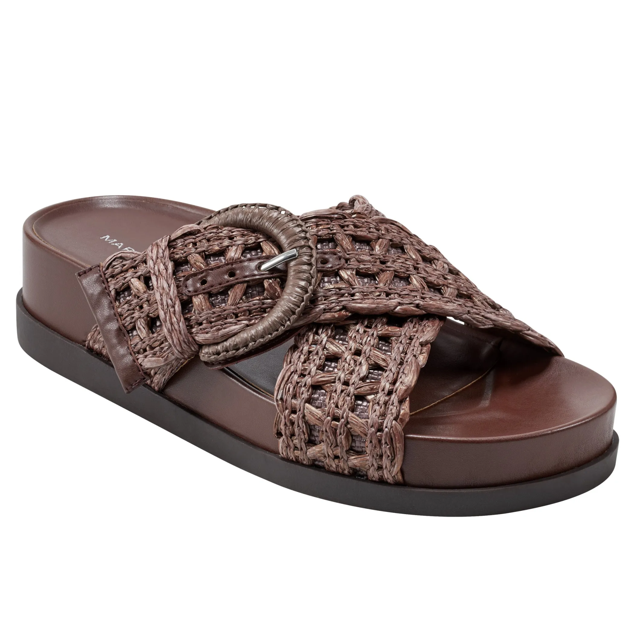 Online Marc Fisher Welti Flat Footbed Sandal Dark Brown