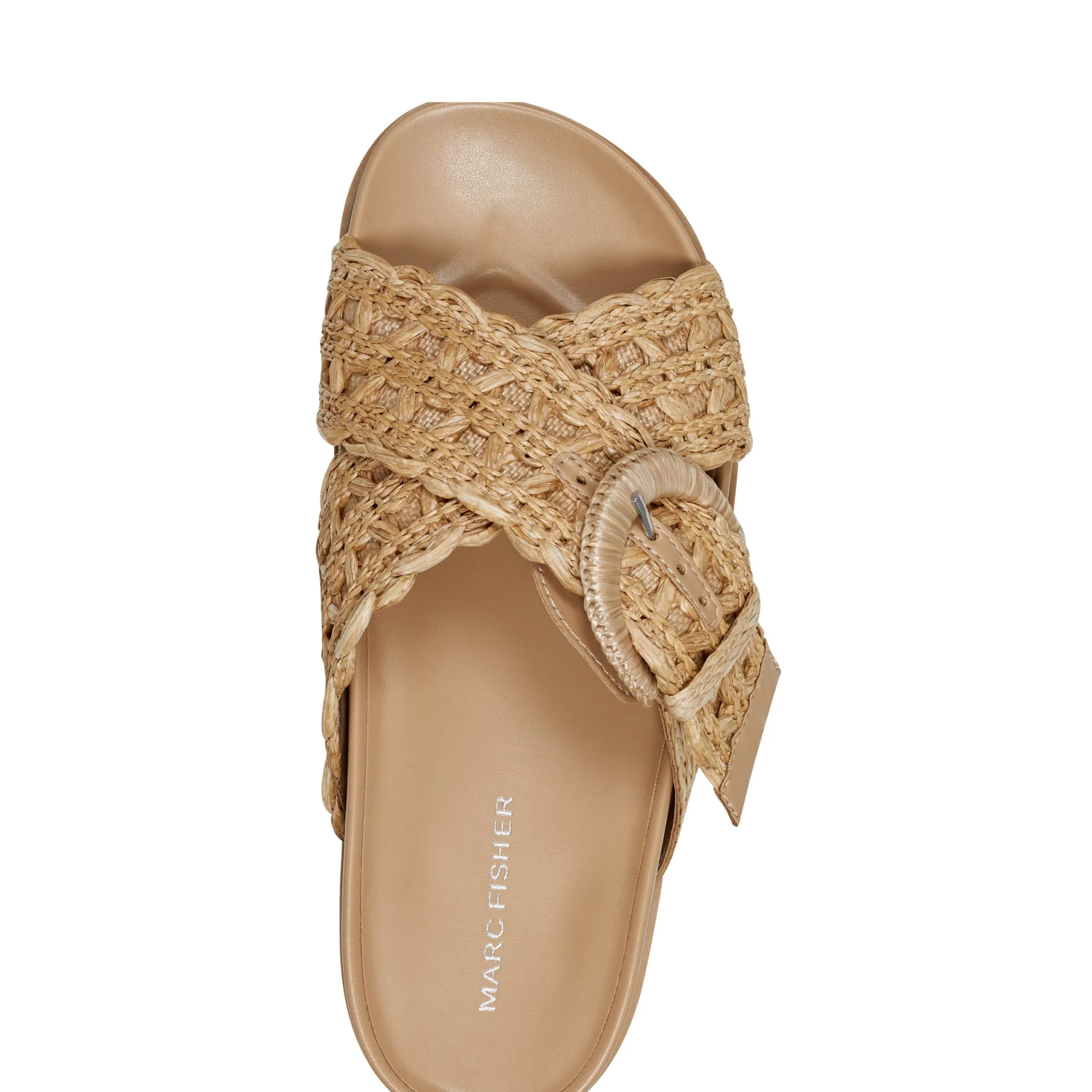 Shop Marc Fisher Welti Flat Footbed Sandal Medium Natural