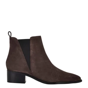 Best Marc Fisher Yale Pointy Toe Chelsea Bootie Dark Brown Suede