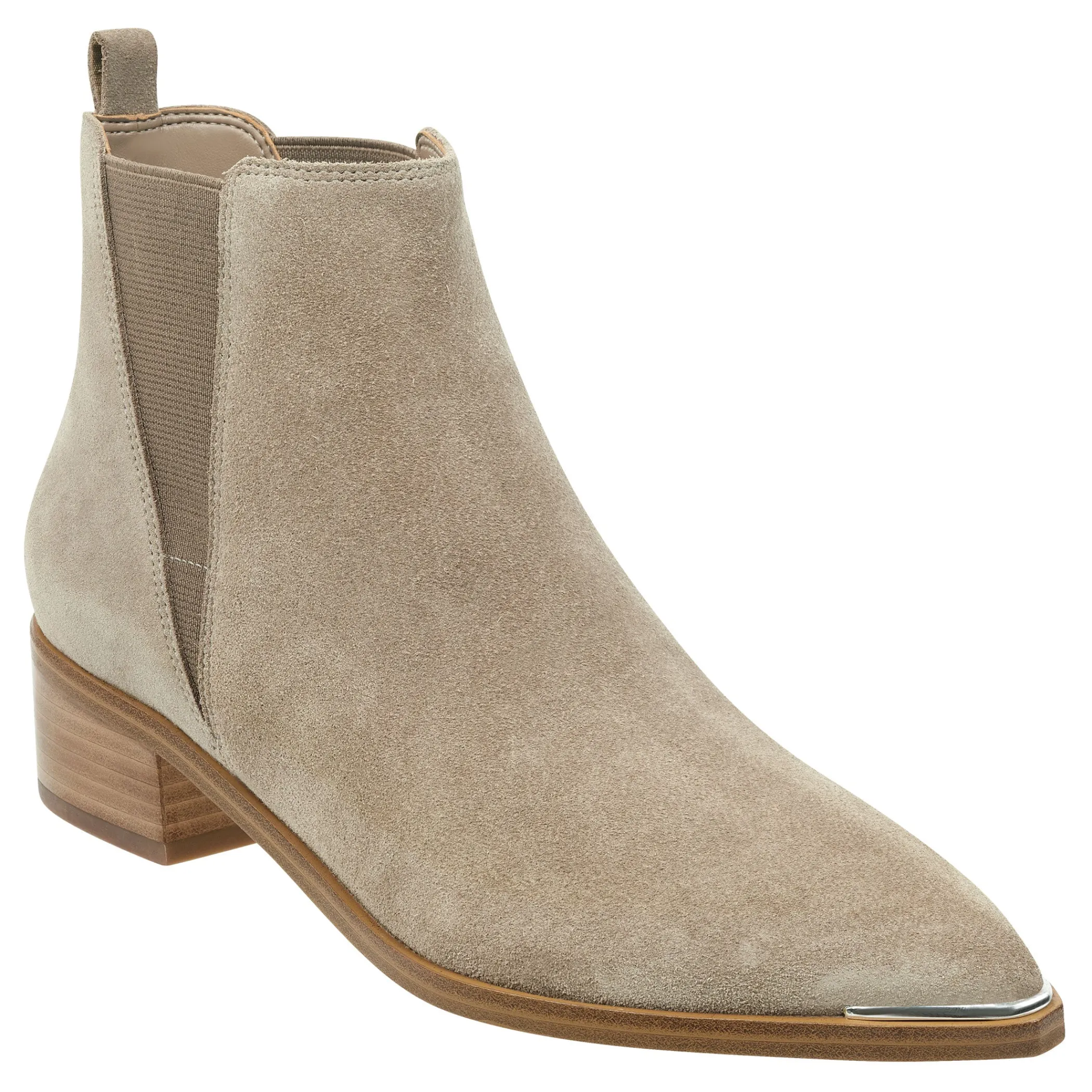 Best Sale Marc Fisher Yale Pointy Toe Chelsea Bootie Taupe Suede