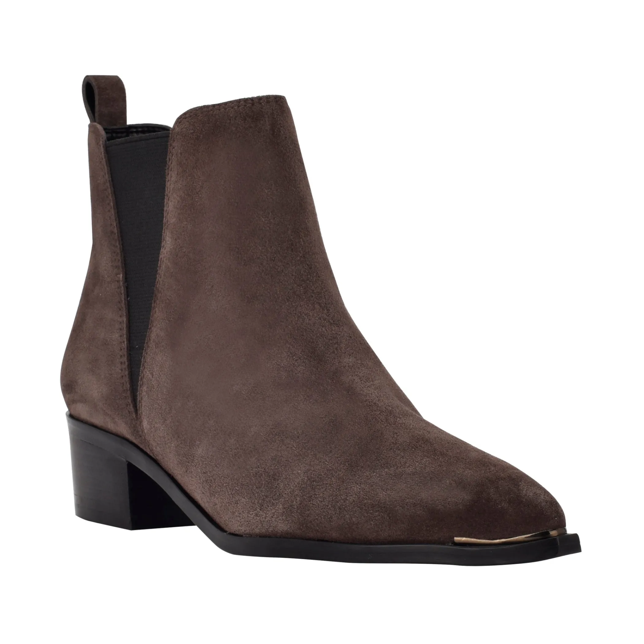 Best Marc Fisher Yale Pointy Toe Chelsea Bootie Dark Brown Suede