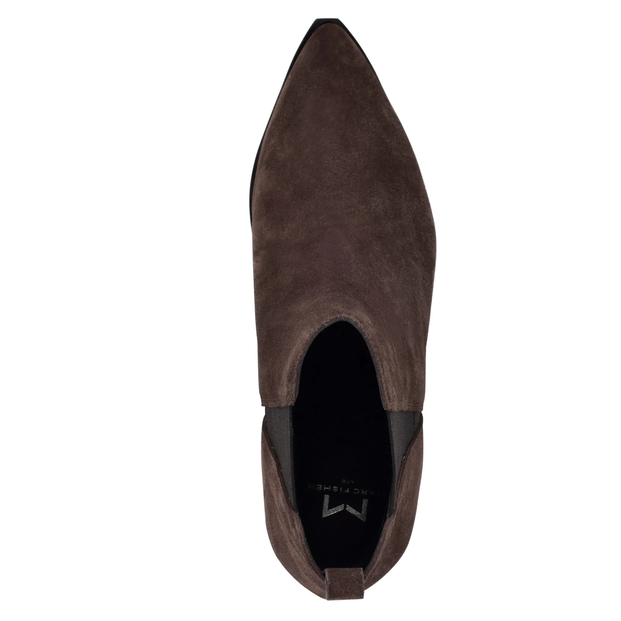 Best Marc Fisher Yale Pointy Toe Chelsea Bootie Dark Brown Suede