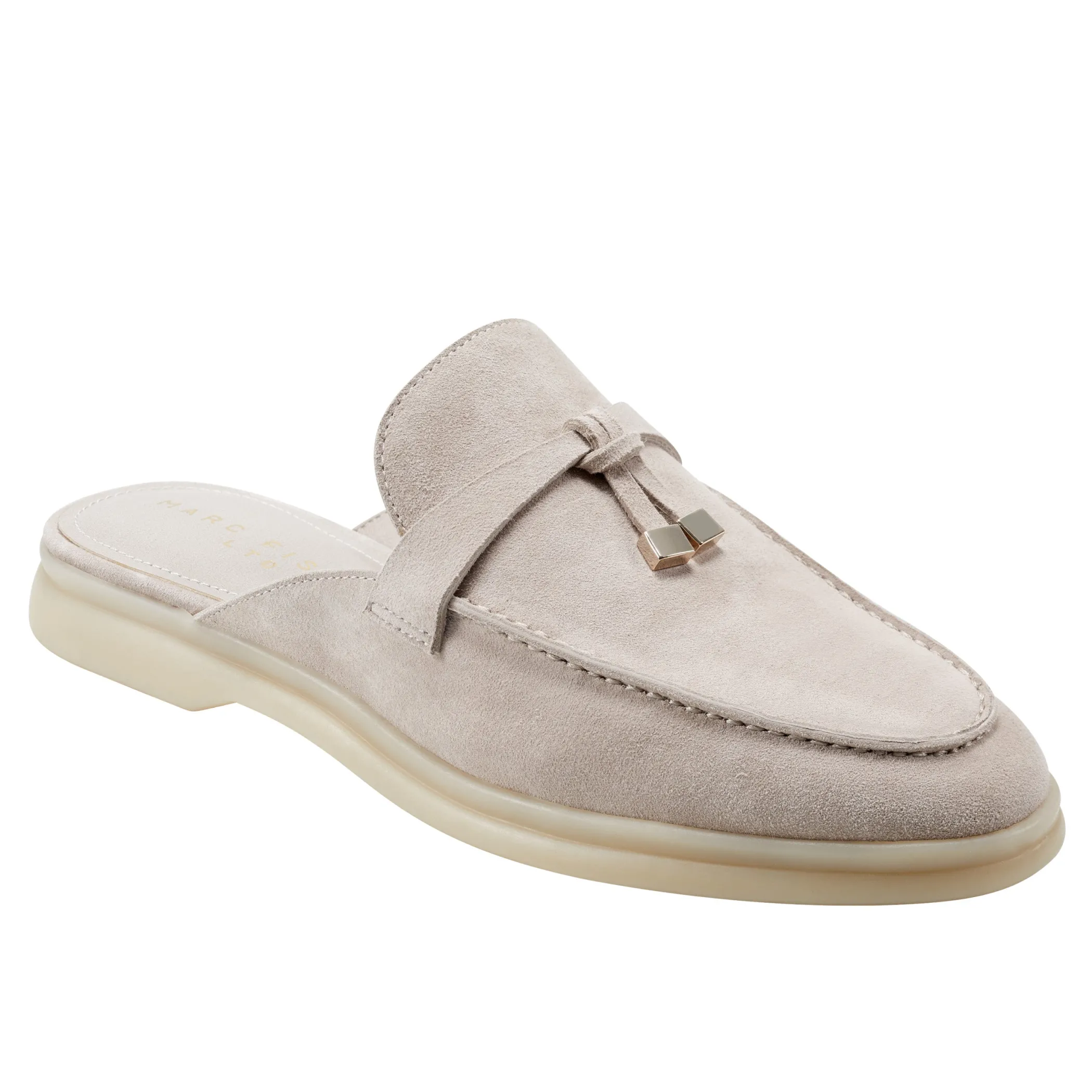 Cheap Marc Fisher Yarila Loafer Mule Taupe Suede