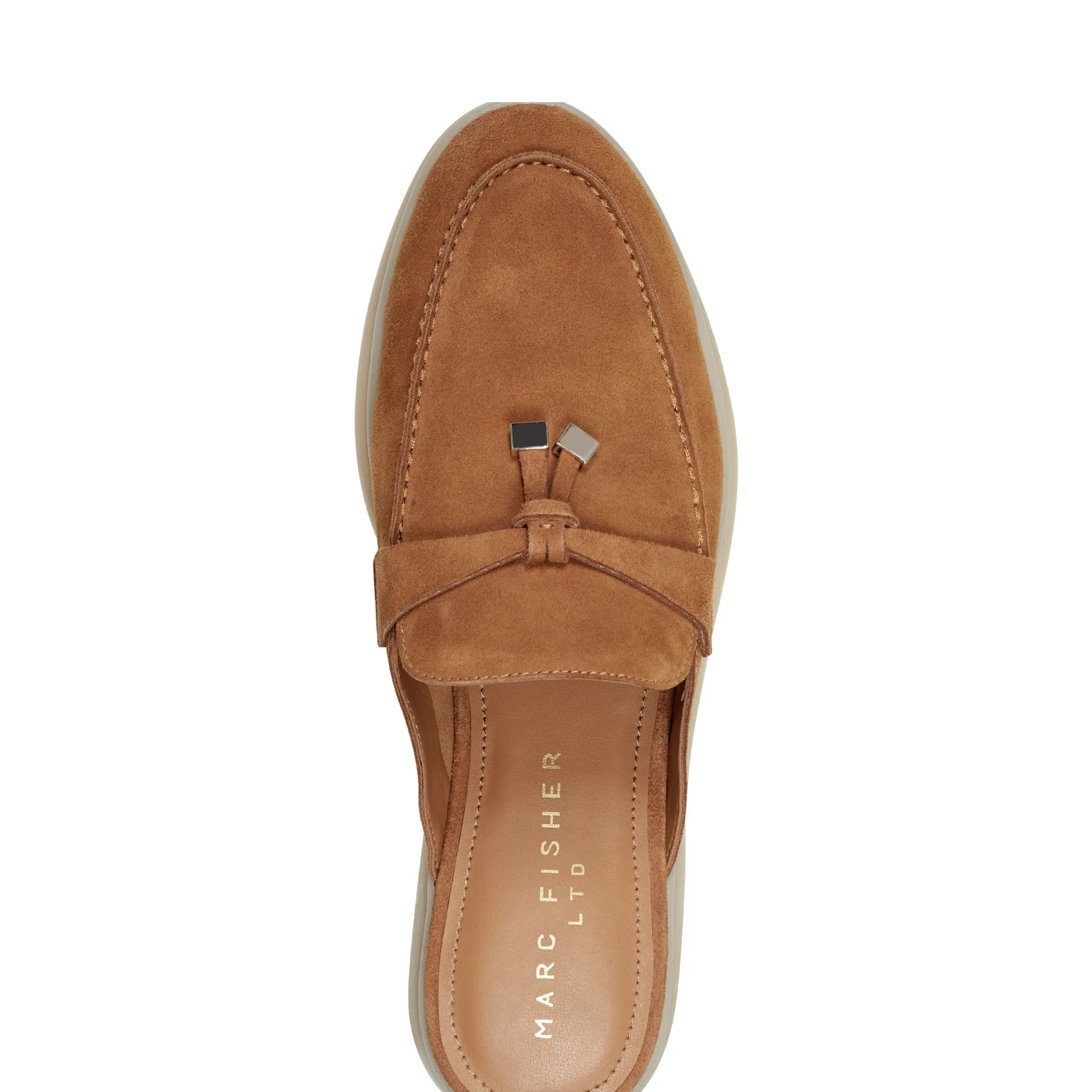 Outlet Marc Fisher Yarila Loafer Mule Brown Suede