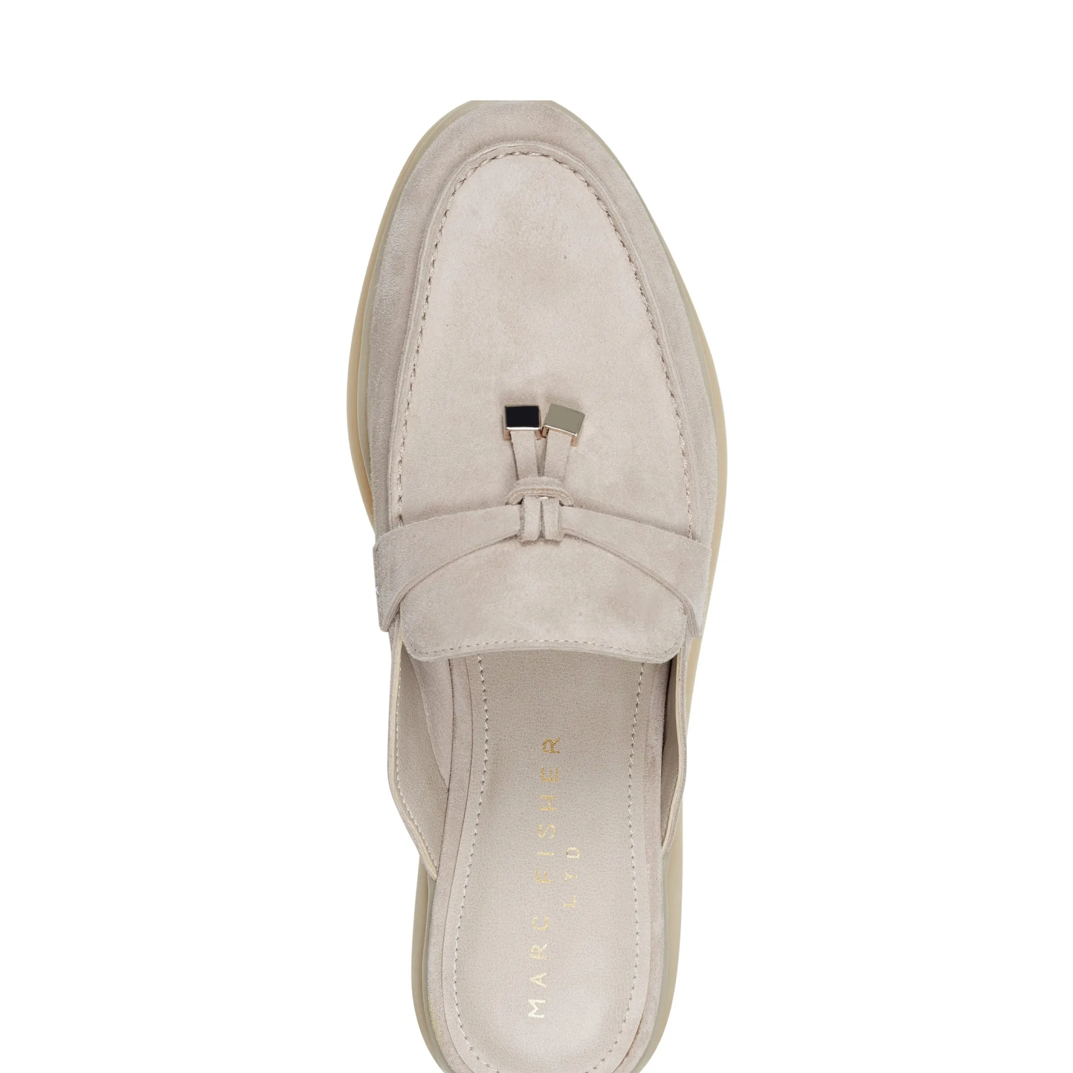 Cheap Marc Fisher Yarila Loafer Mule Taupe Suede