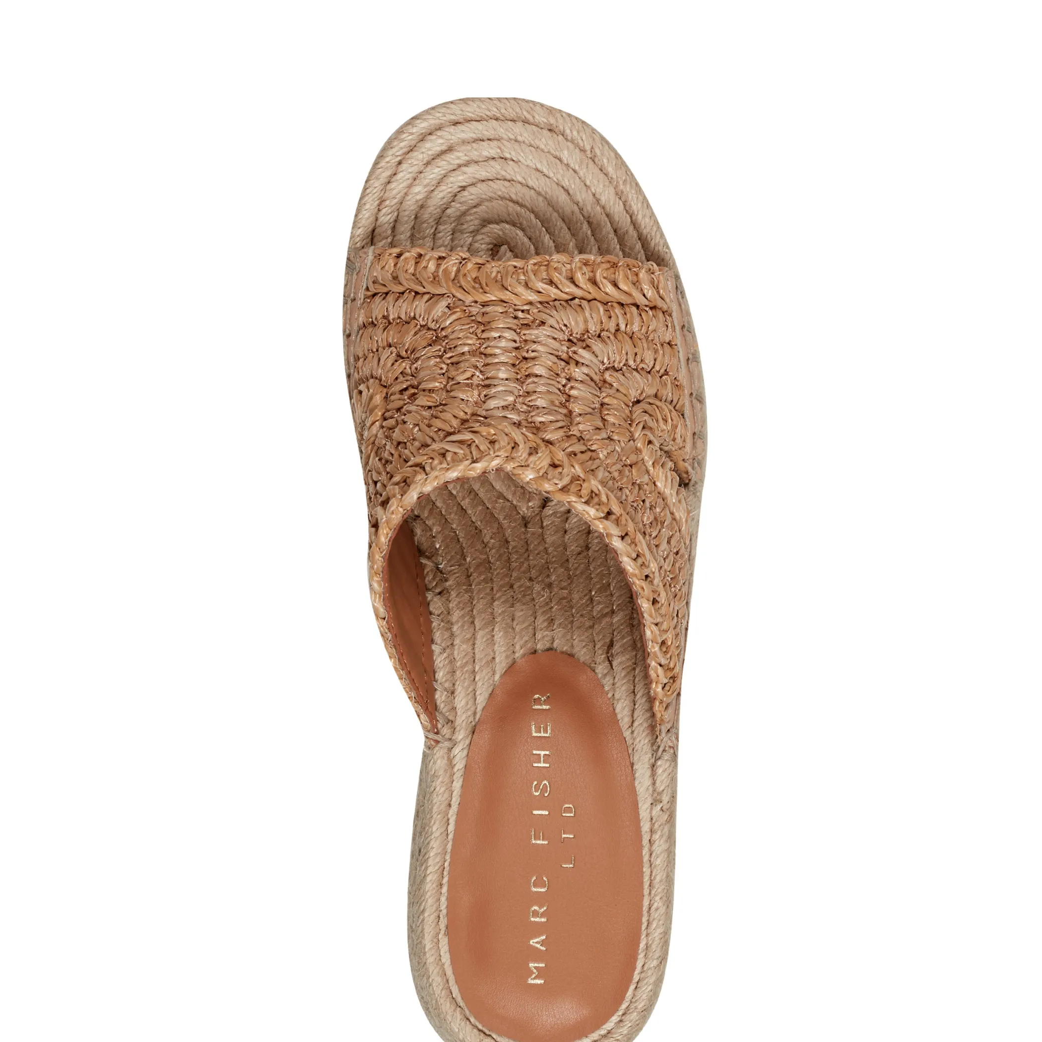 New Marc Fisher Zakki Platform Espadrille Sandal Light Natural