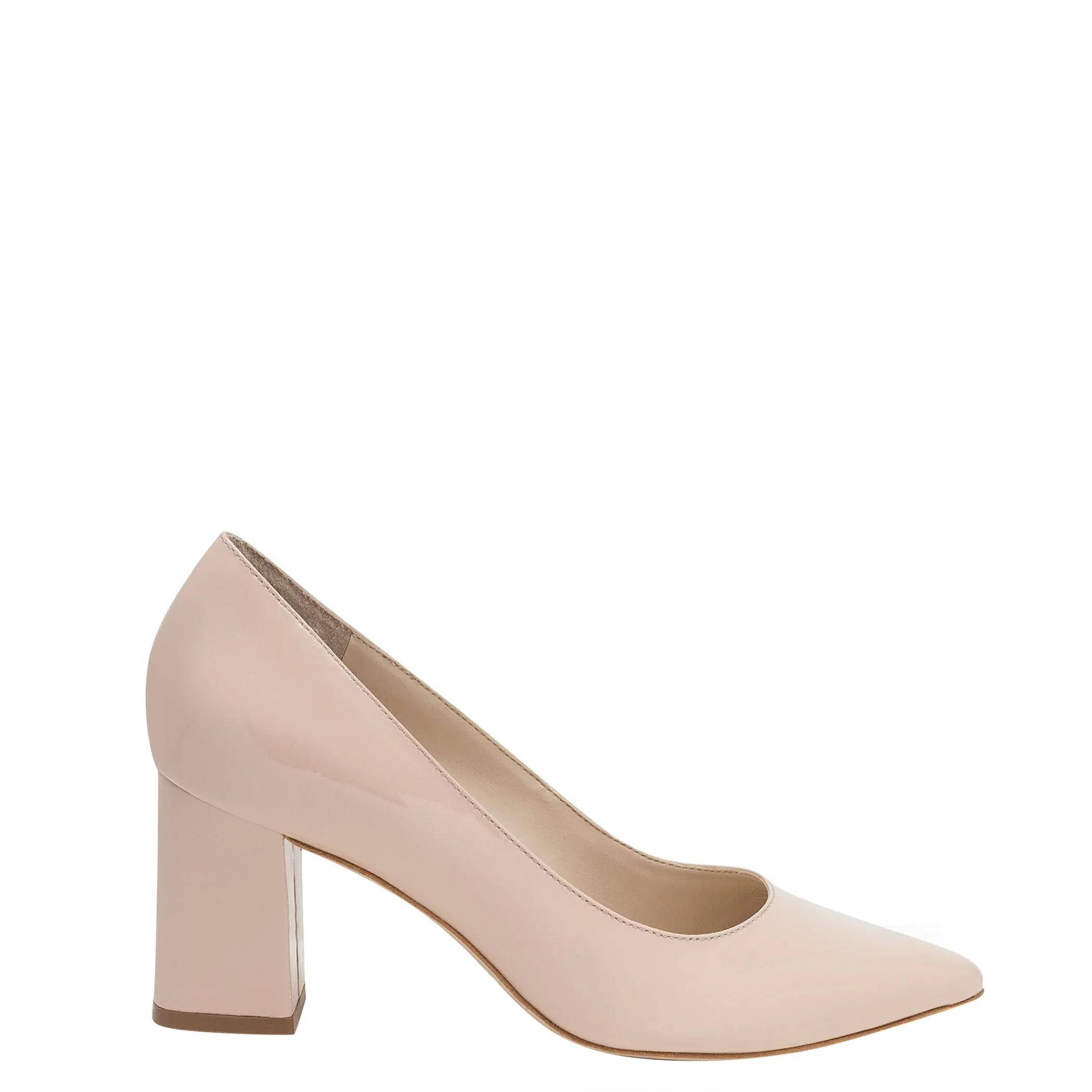 Store Marc Fisher Zala Block Heel Pointy Toe Pump Nude Patent Leather