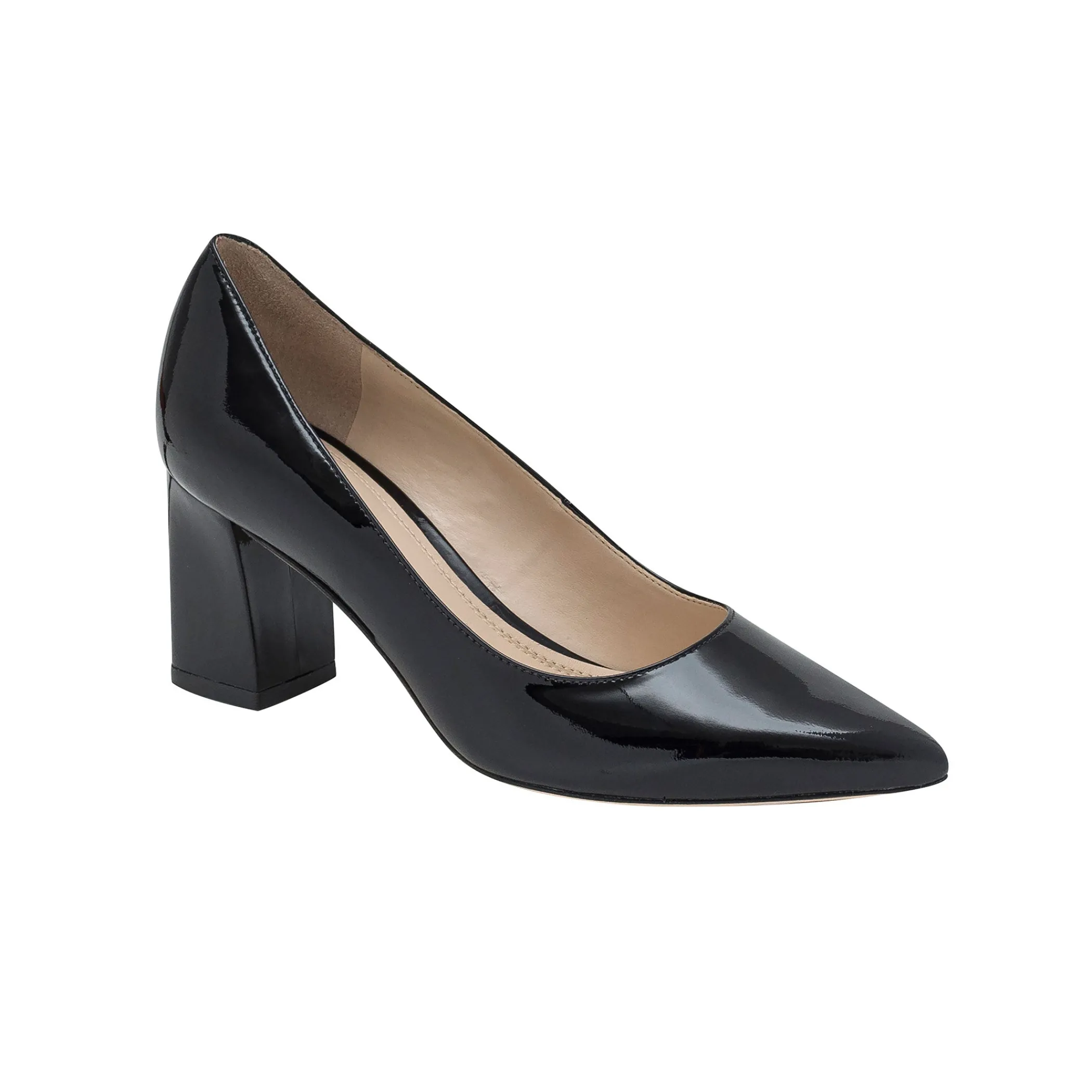 Store Marc Fisher Zala Block Heel Pointy Toe Pump Black Patent Leather
