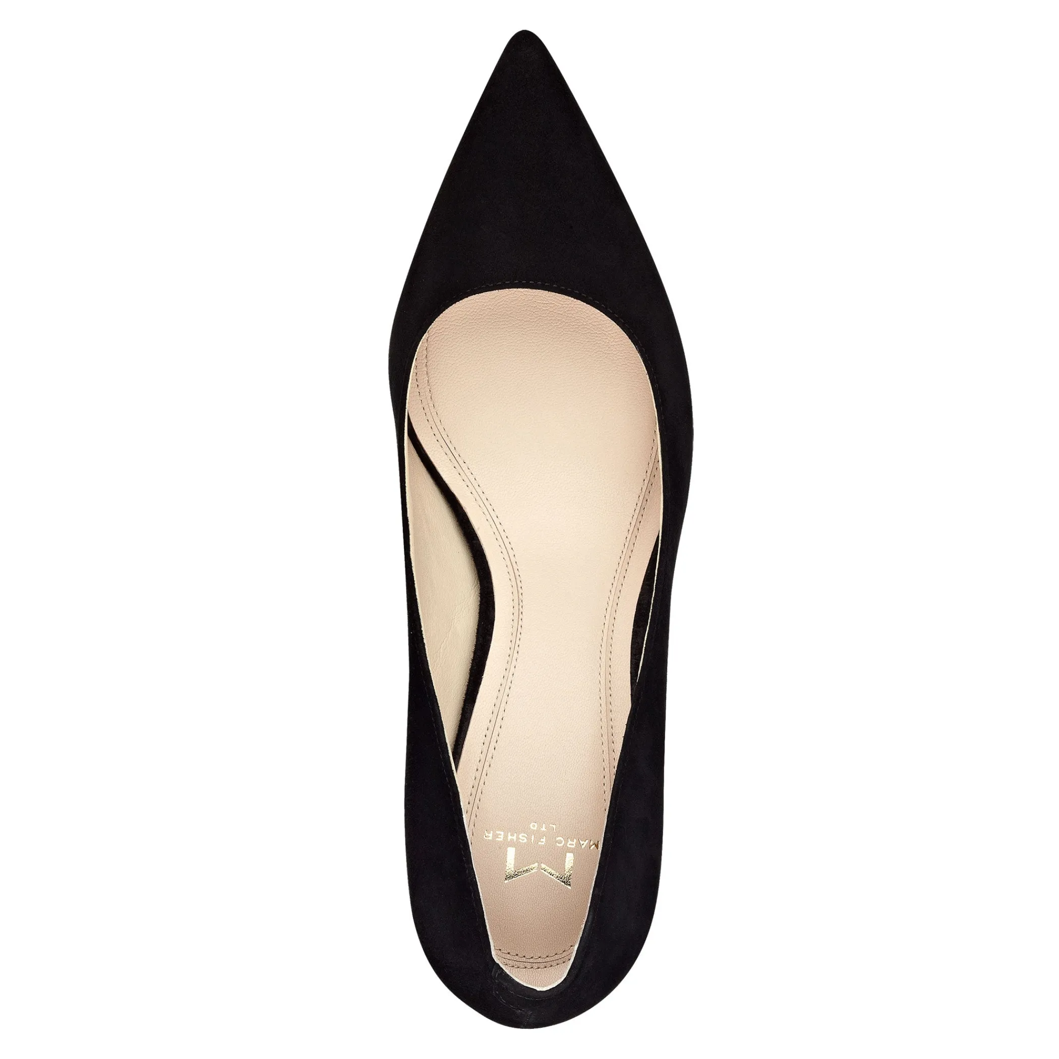 Sale Marc Fisher Zala Block Heel Pointy Toe Pump Black Suede