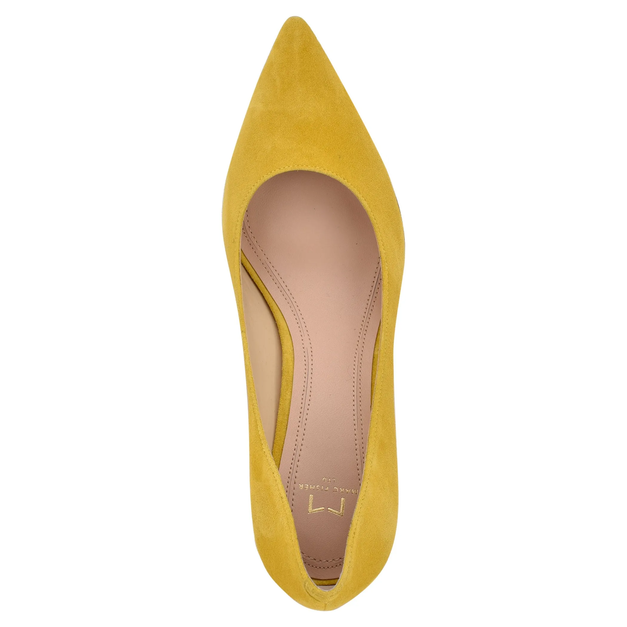 Online Marc Fisher Zala Block Heel Pointy Toe Pump Bright Yellow Suede