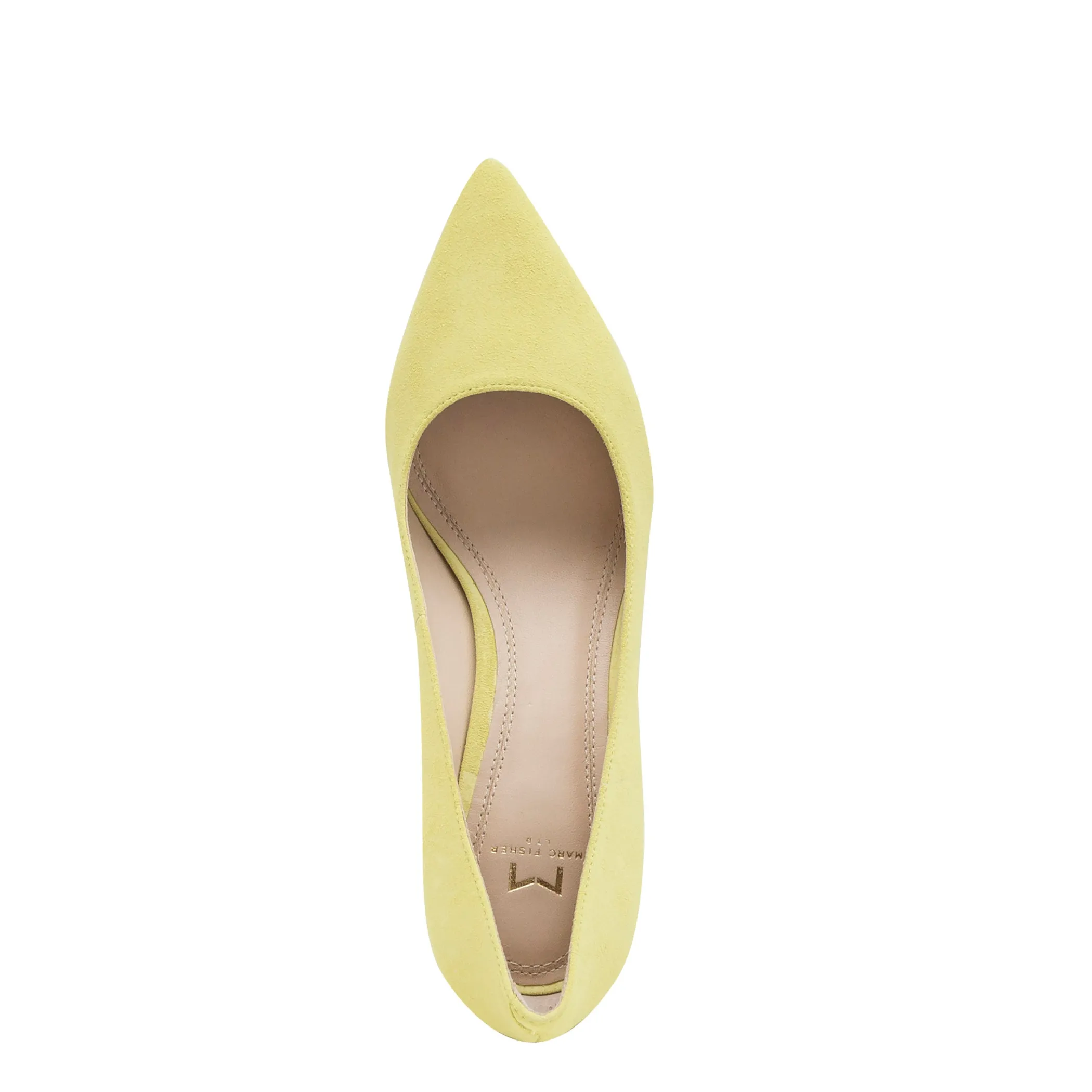 Sale Marc Fisher Zala Block Heel Pointy Toe Pump Yellow