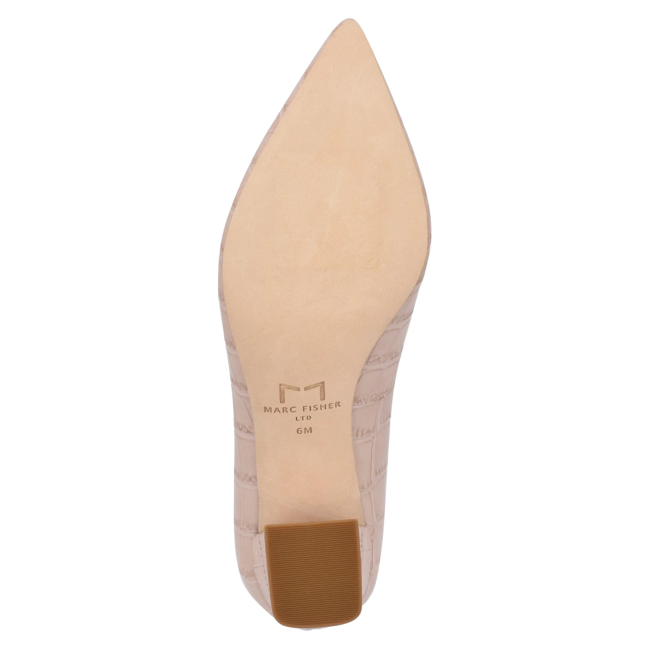 Cheap Marc Fisher Zala Block Heel Pointy Toe Pump Light Natural Croco Leather