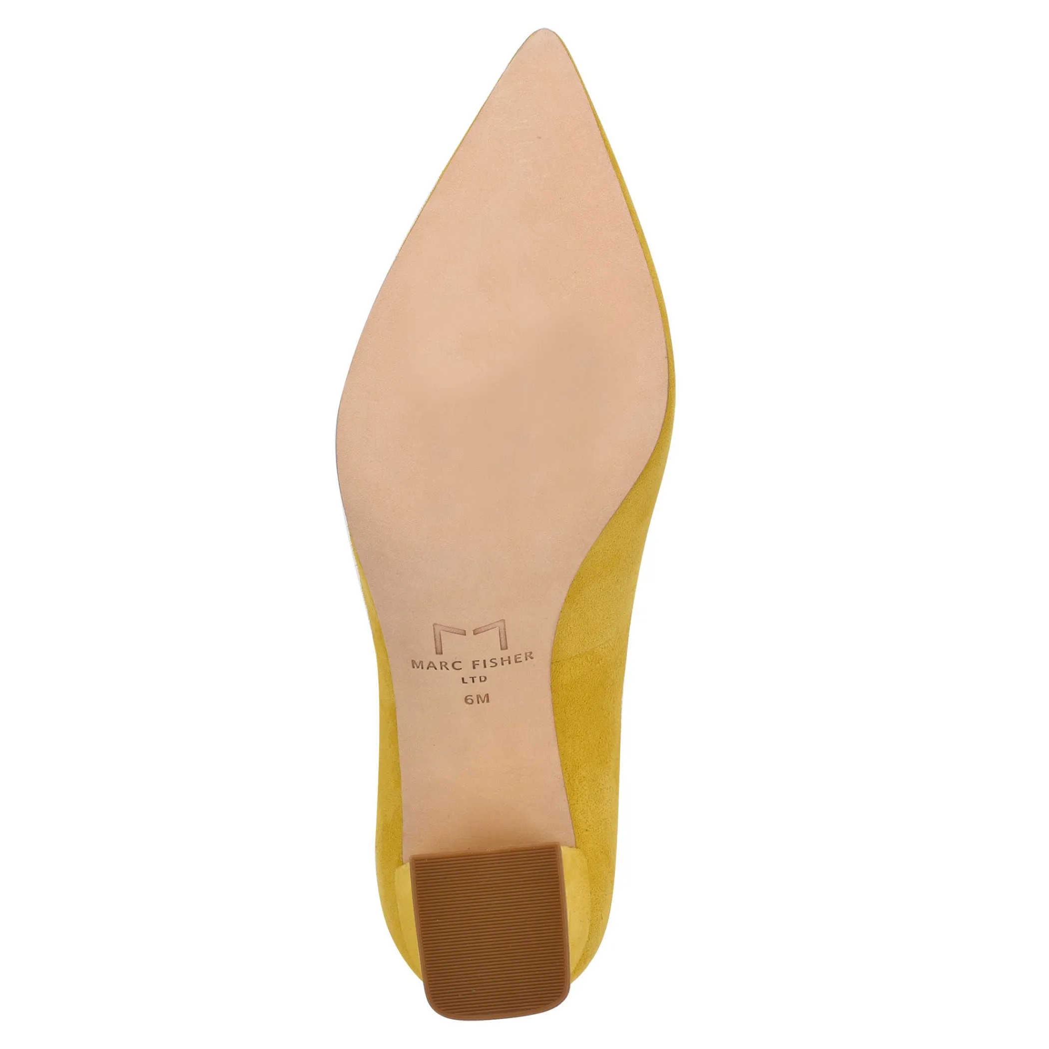 Online Marc Fisher Zala Block Heel Pointy Toe Pump Bright Yellow Suede