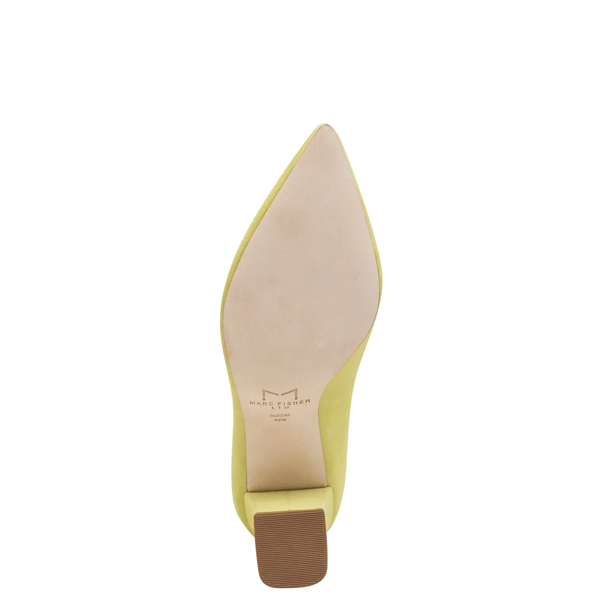 Sale Marc Fisher Zala Block Heel Pointy Toe Pump Yellow