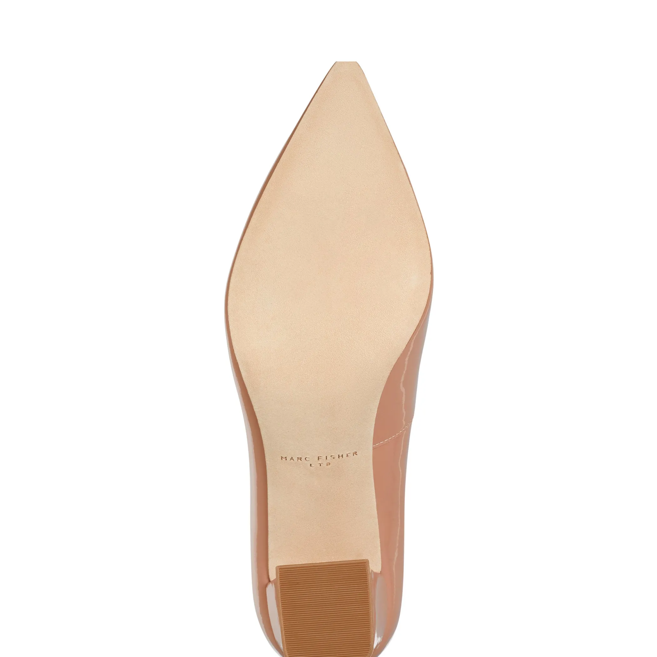 Hot Marc Fisher Zala Block Heel Pointy Toe Pump Mocha Patent Leather